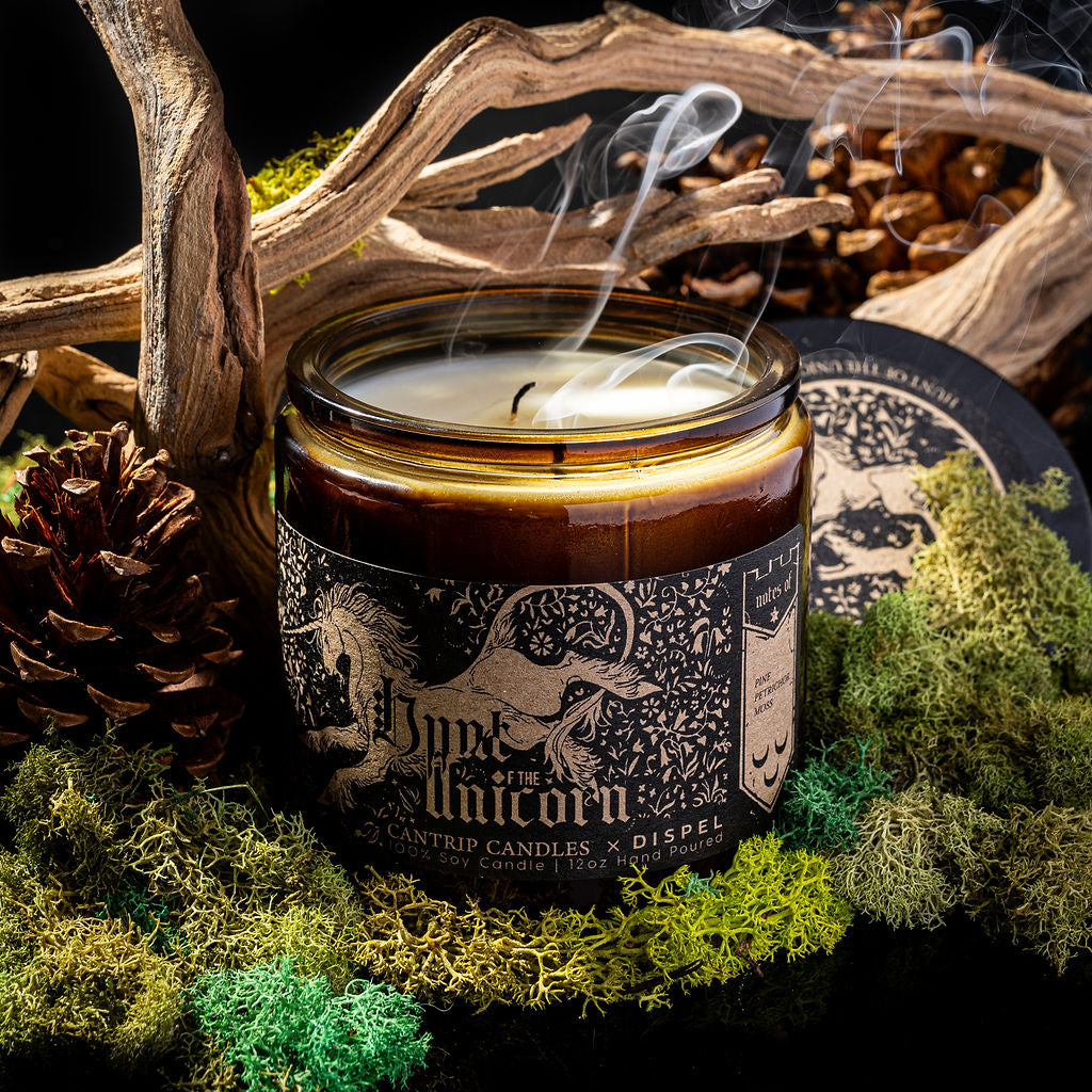 Dispel Dice x Cantrip Candles "Hunt of the Unicorn" Soy Candle (12oz)