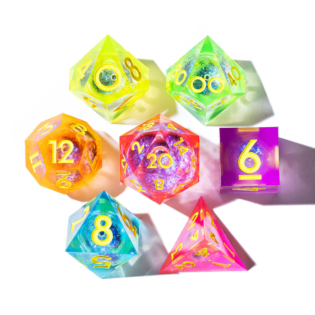City Pop 7-Piece Liquid Core Palette Set - Dispel Dice - Premium DnD Dice & Accessories # #