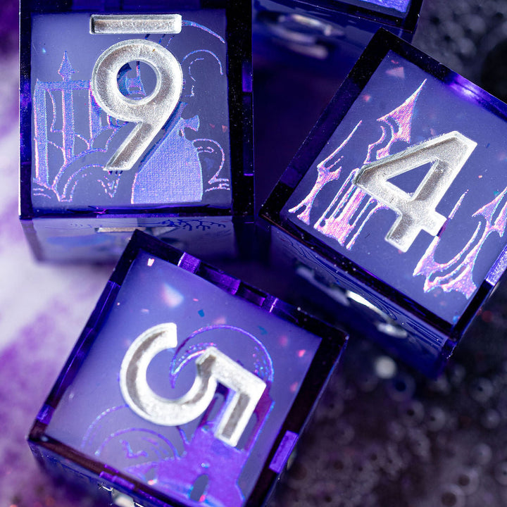 Haunted Landscapes 4-Piece Glow in the Dark Iconic D6 Dice Set