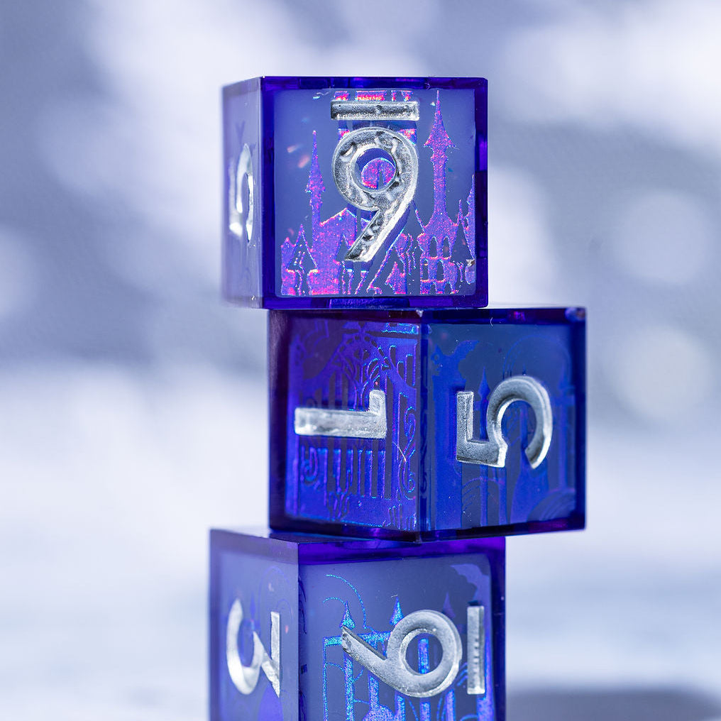 Haunted Landscapes 4-Piece Glow in the Dark Iconic D6 Dice Set