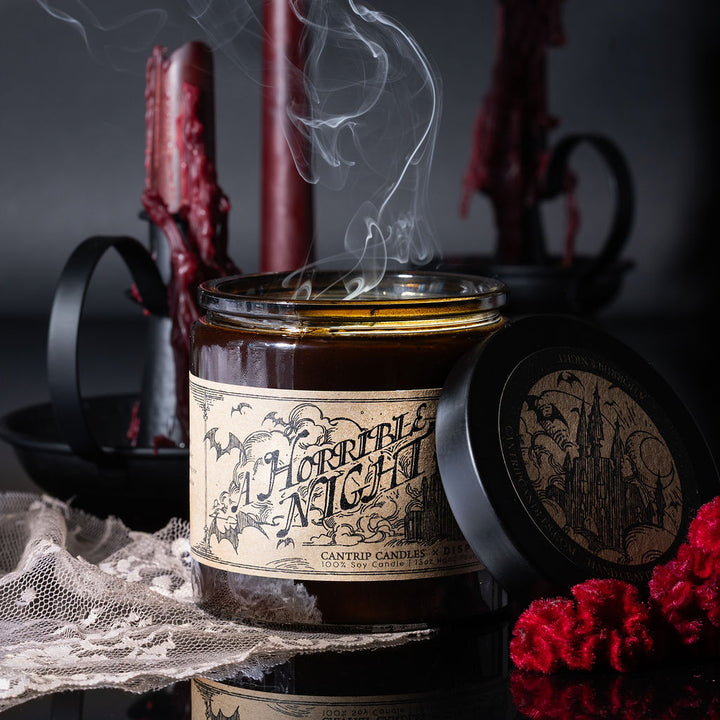 Dispel Dice x Cantrip Candles "A Horrible Night" Scented Soy Candle (12 oz.)