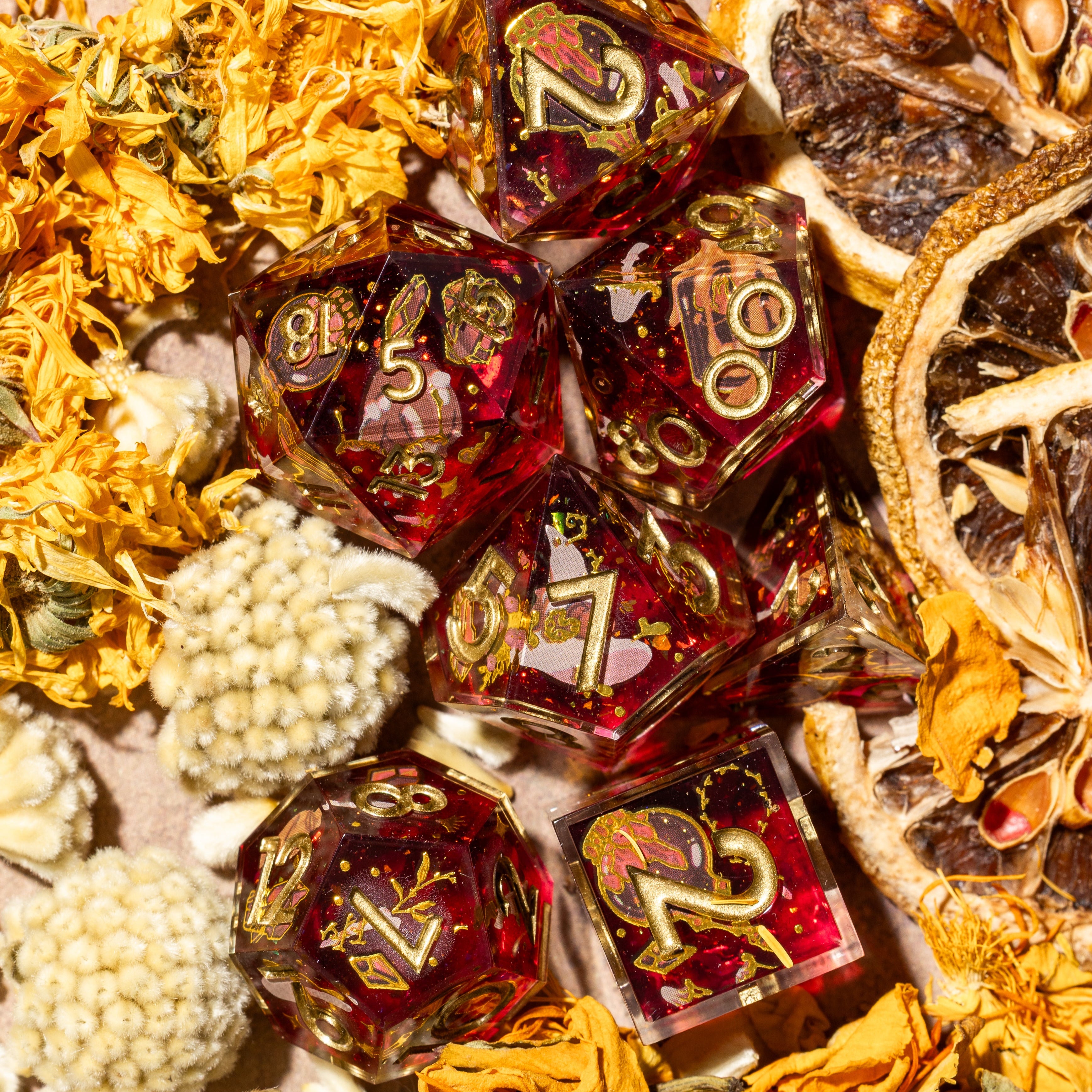 Maya Kern x Dispel Dice "Autumn Witch" 7-Piece Iconic Dice Set