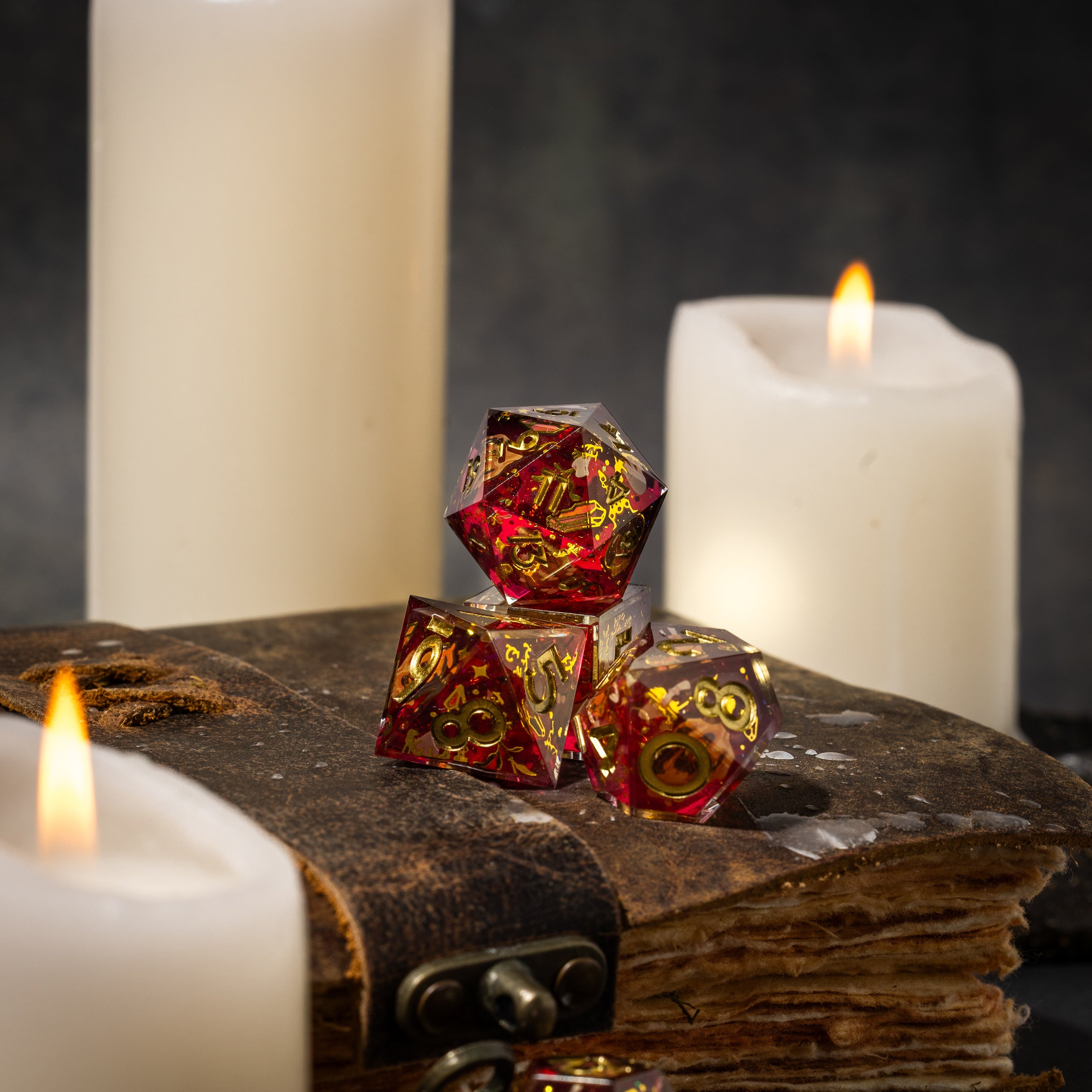 Maya Kern x Dispel Dice "Autumn Witch" 7-Piece Iconic Dice Set