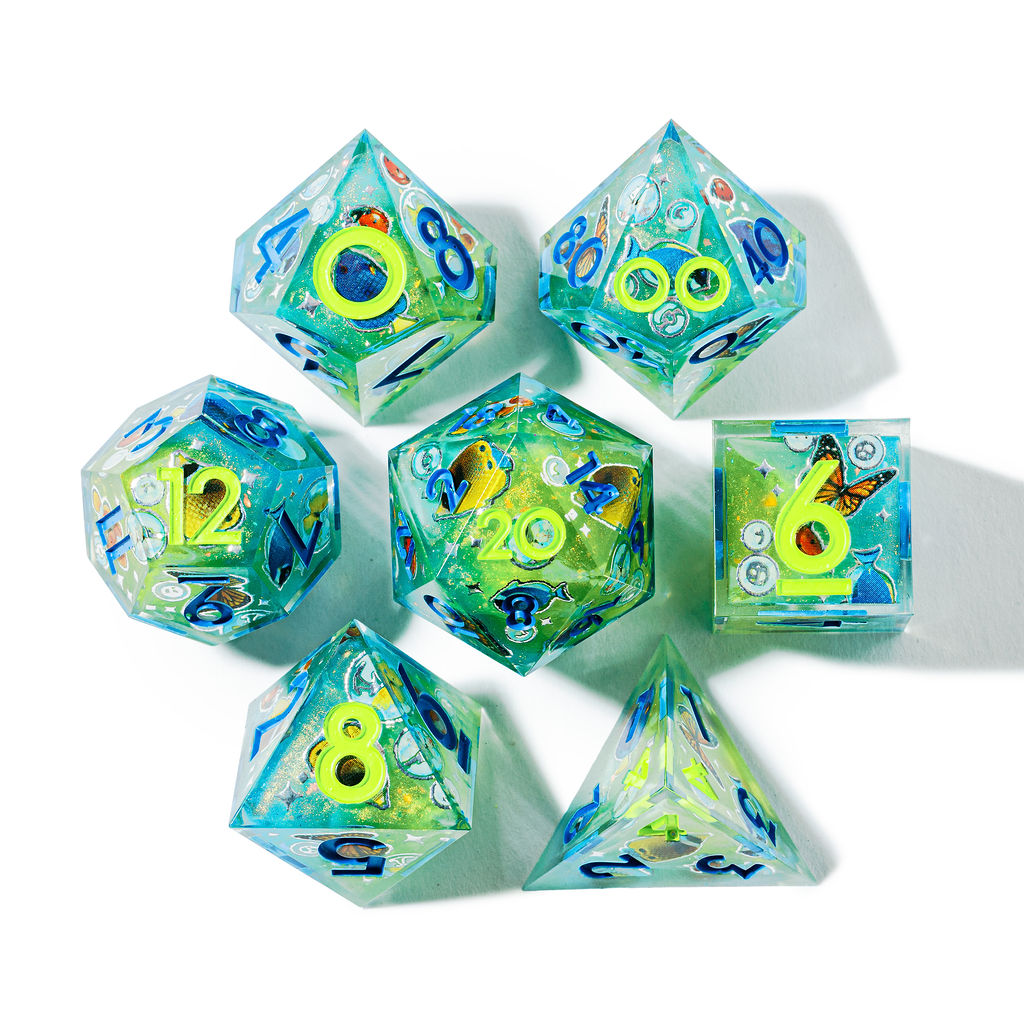 Frutiger Aero 7-Piece Iconic Dice Set - Dispel Dice - Premium DnD Dice & Accessories # #