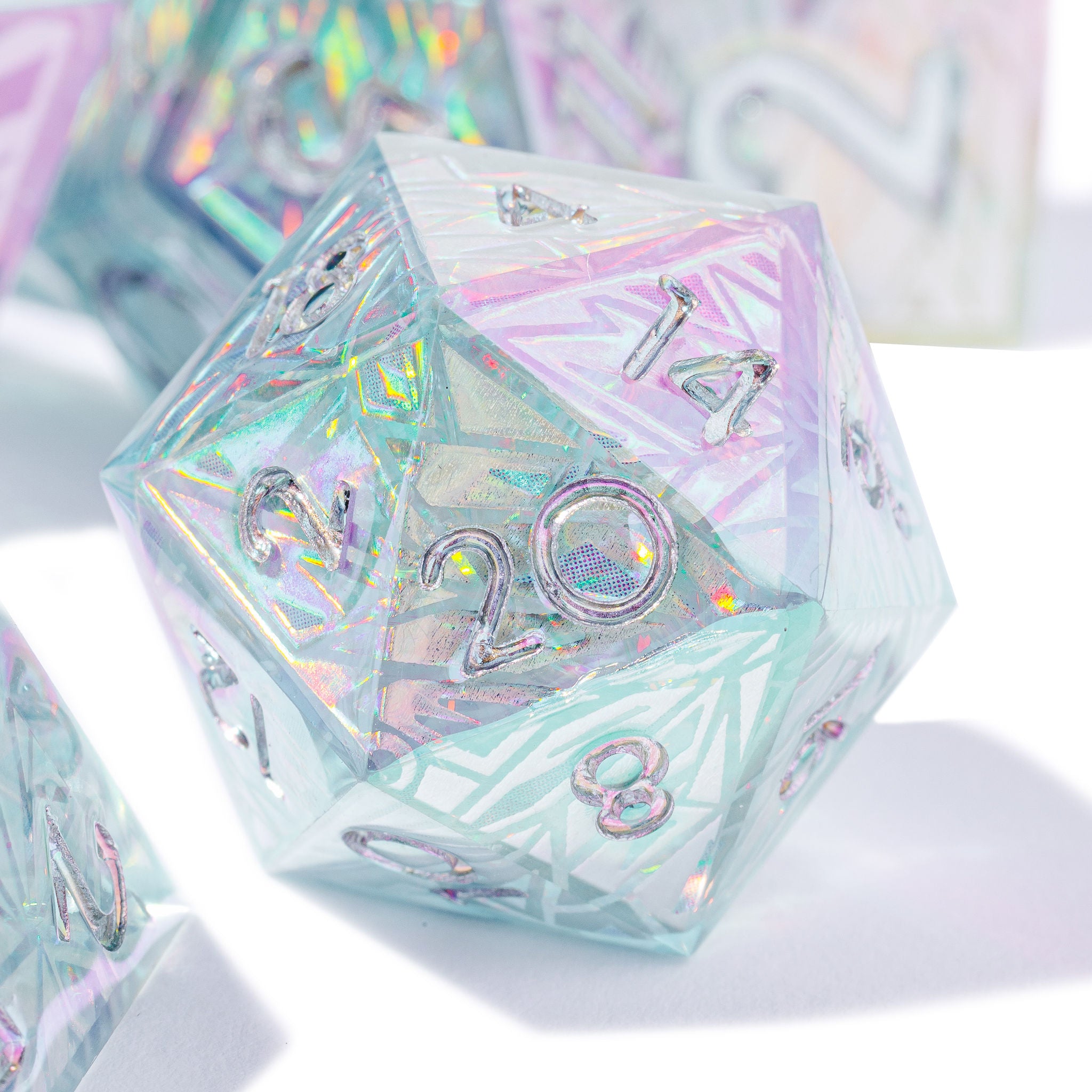 Glacier 7-Piece Iconic Iridescent Dice Set - Dispel Dice - Premium DnD Dice & Accessories # #