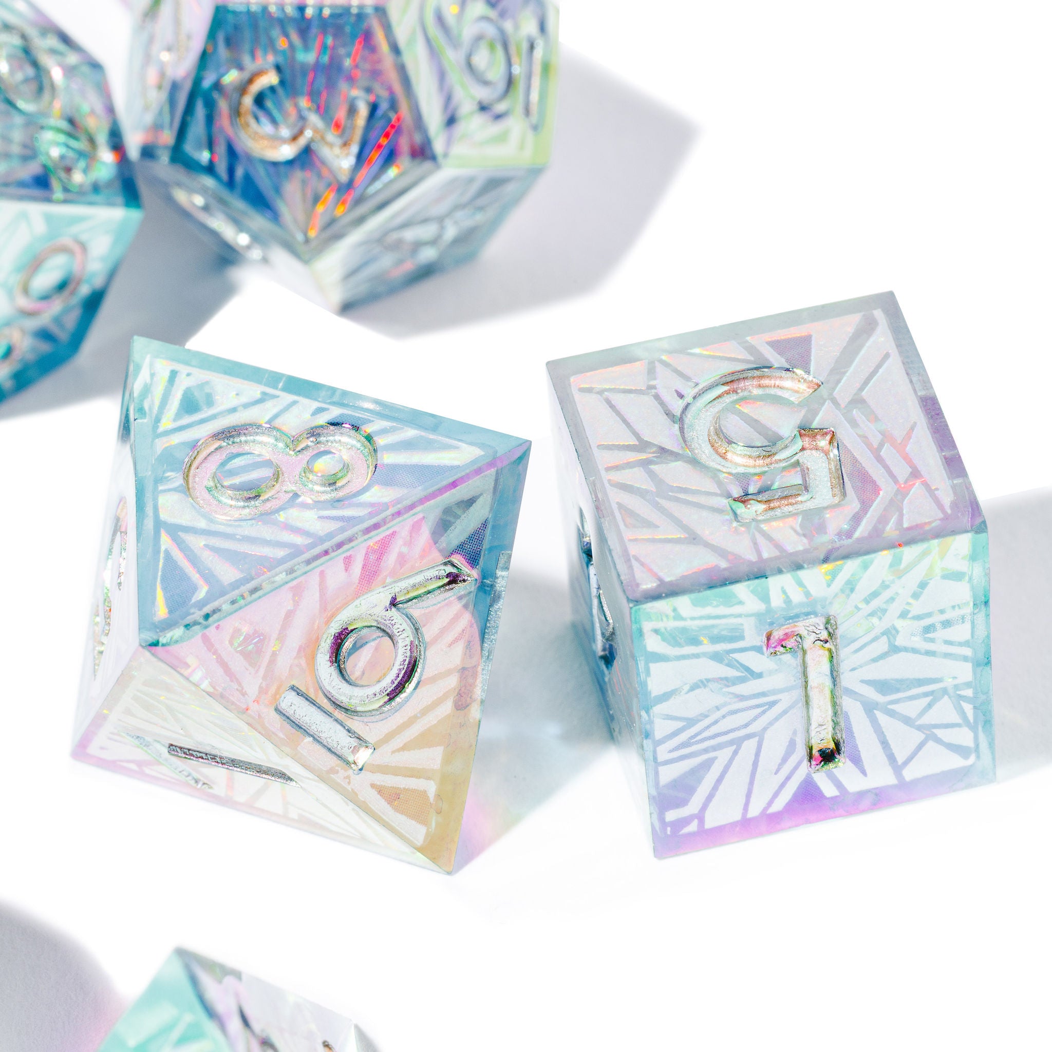 Glacier 7-Piece Iconic Iridescent Dice Set - Dispel Dice - Premium DnD Dice & Accessories # #