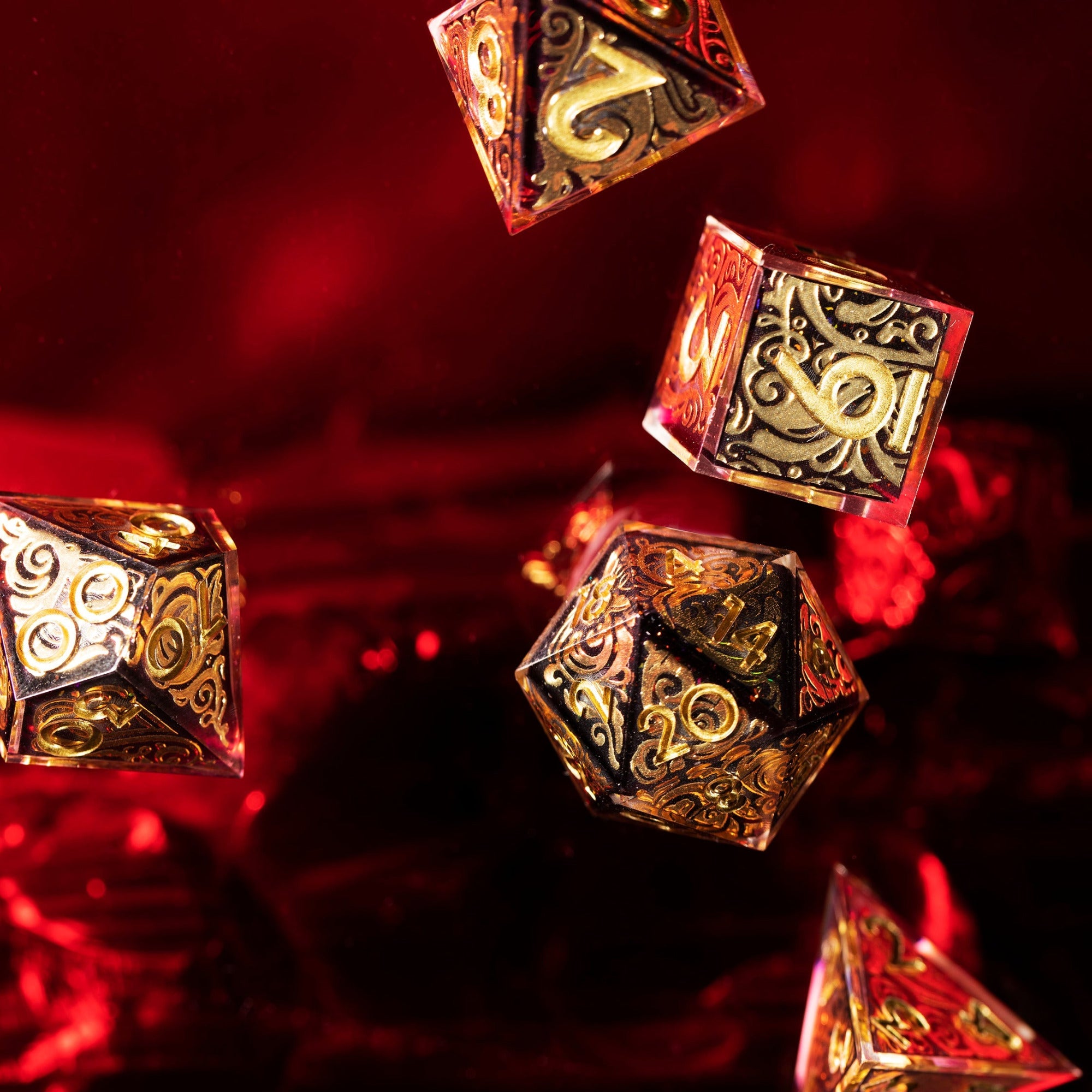 Baroque 7-Piece Polyhedral Dice Set - Dispel Dice - Premium DnD Dice & Accessories