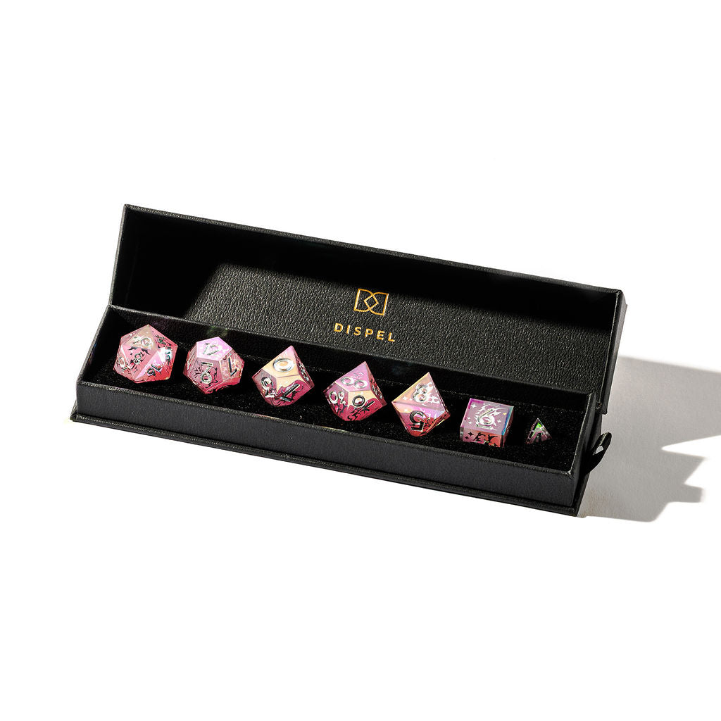 Chrome Heart 7-Piece Iridescent Iconic Dice Set - Dispel Dice - Premium DnD Dice & Accessories # #