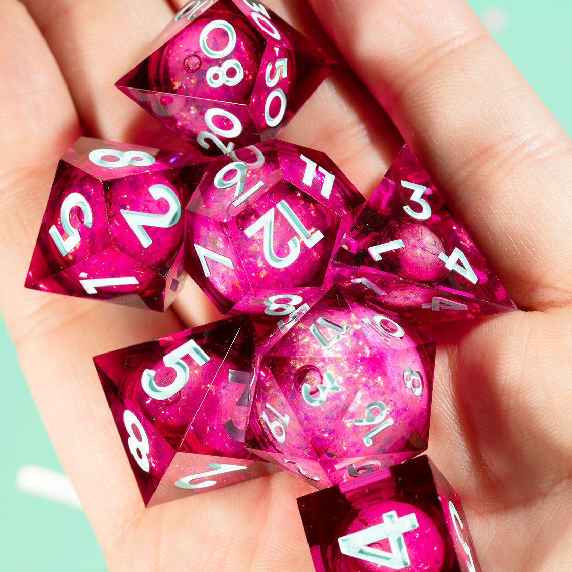 Charm Person 7-Piece Liquid Core Dice Set - Dispel Dice - Premium DnD Dice & Accessories