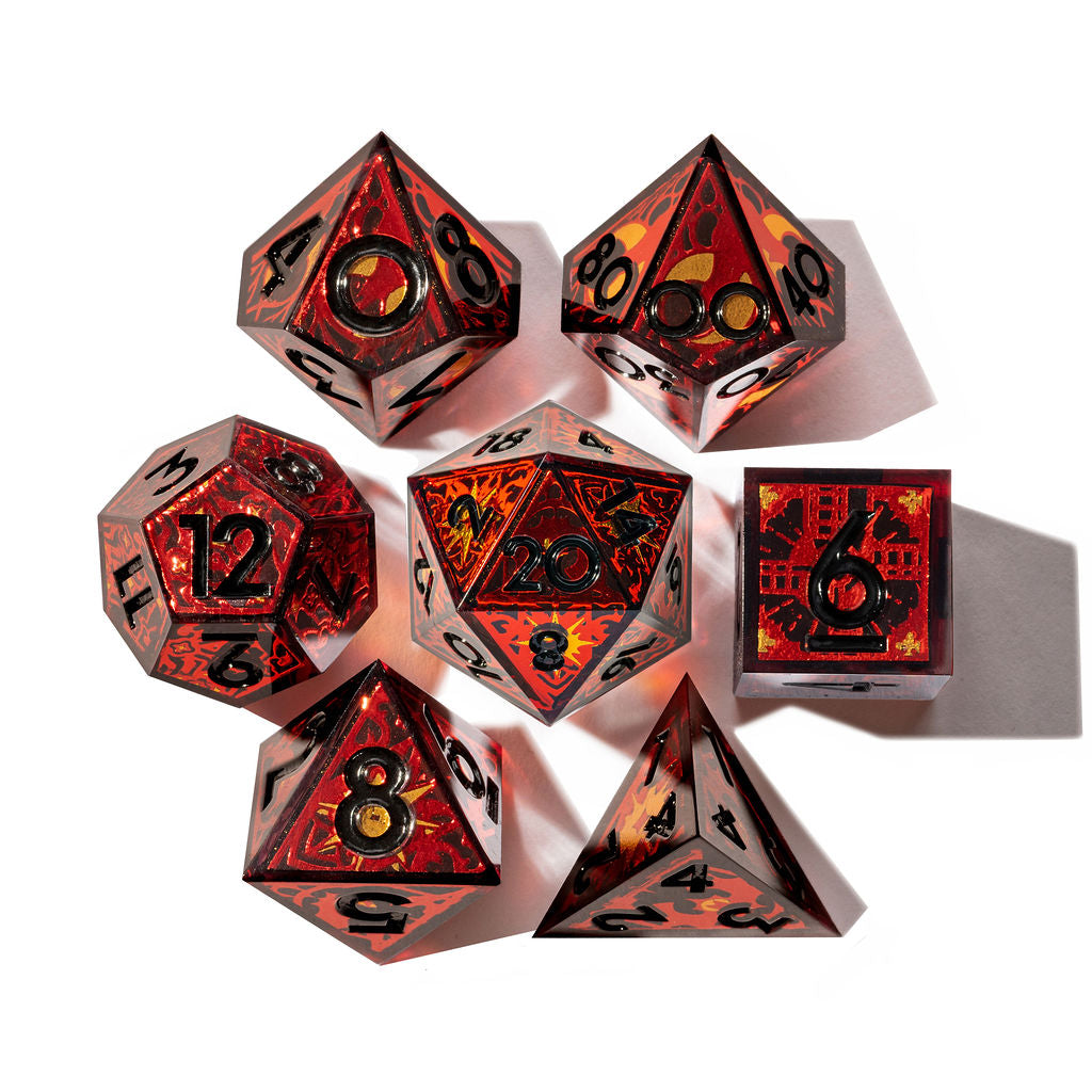 Curse of the Vampire 7-Piece Iconic Dice Set - Dispel Dice - Premium DnD Dice & Accessories # #