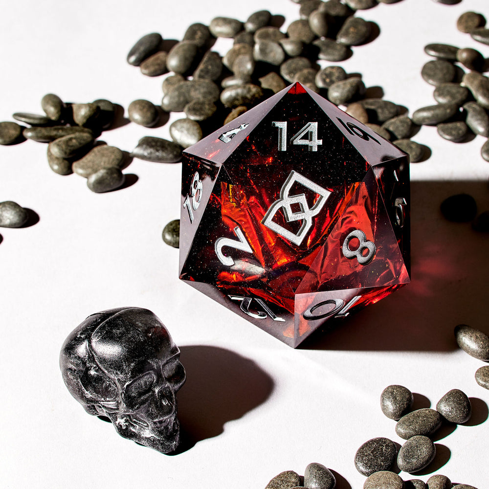 Crimson Nebula 95mm Chonk D20 - Dispel Dice - Premium DnD Dice & Accessories