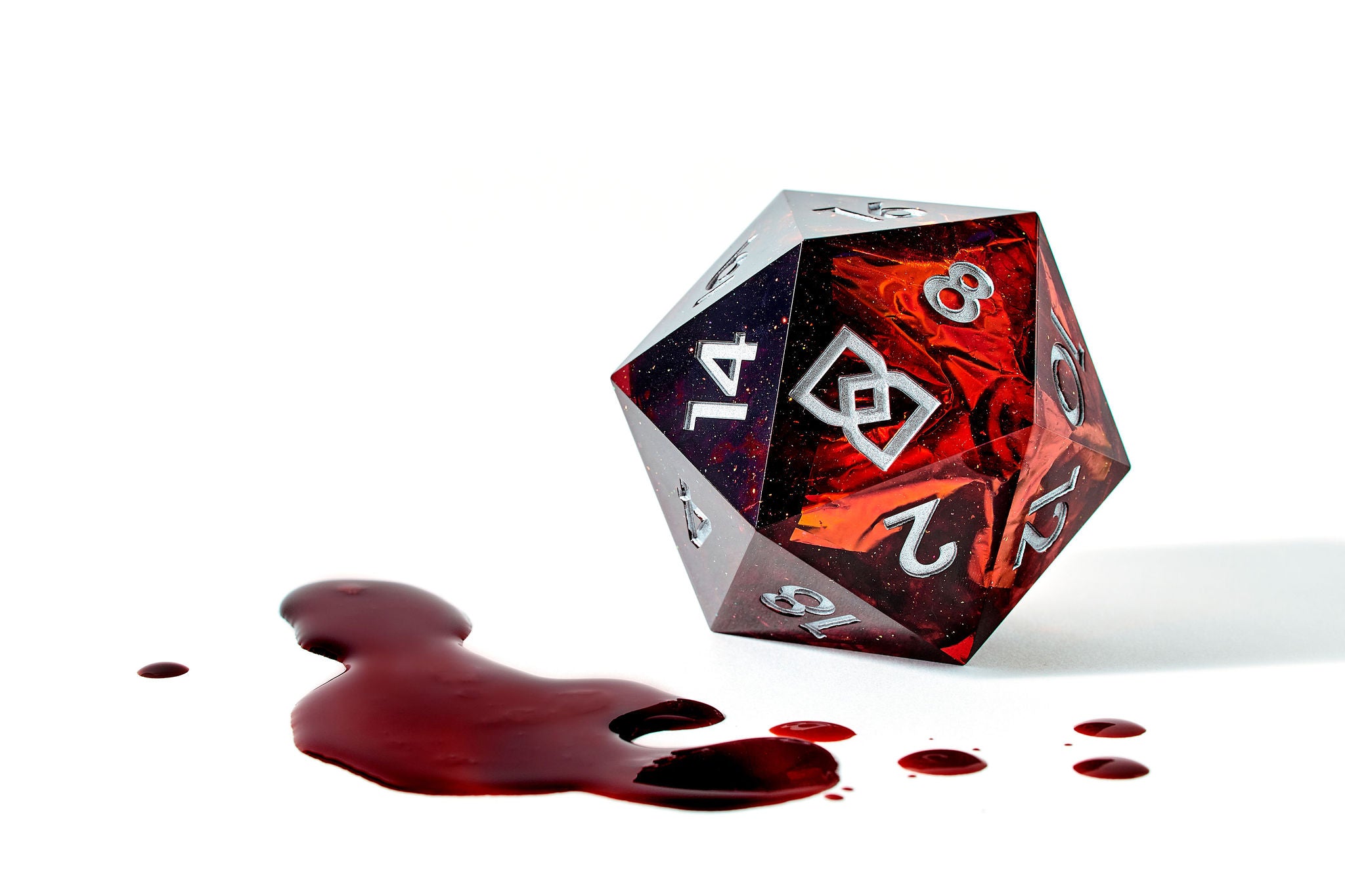 Crimson Nebula 95mm Chonk D20 - Dispel Dice - Premium DnD Dice & Accessories