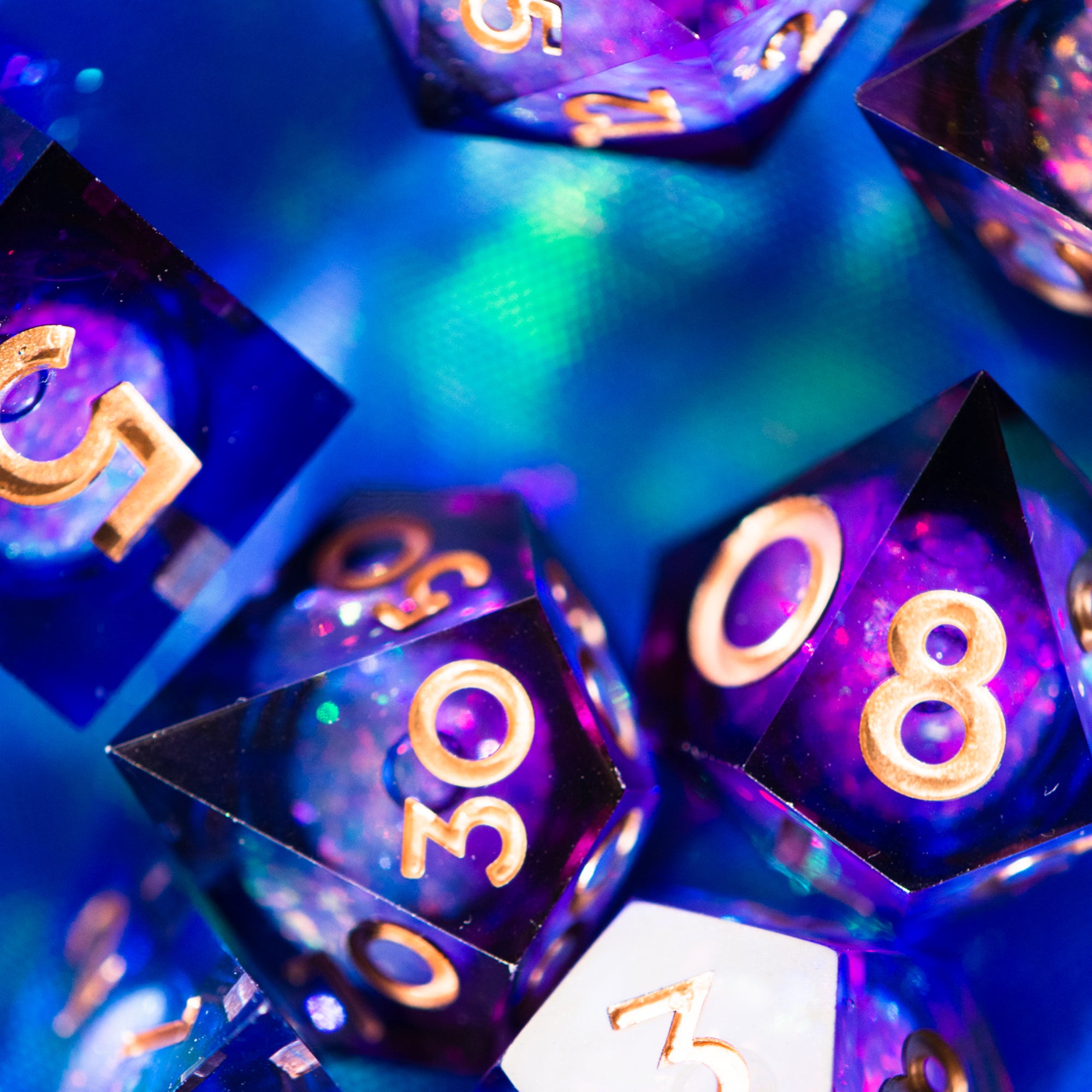 The Dark Veil 7-Piece Liquid Core Dice Set