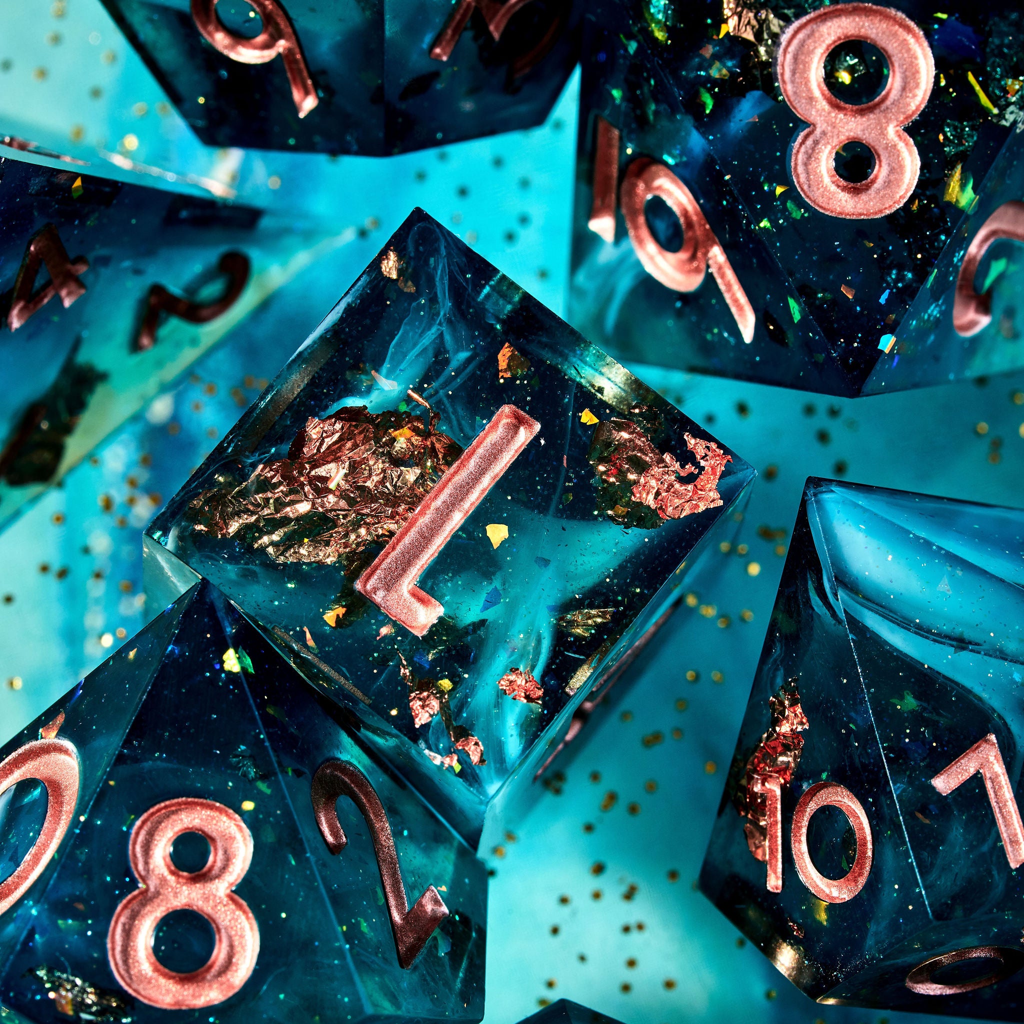 Seashore 7-Piece Polyhedral Dice Set