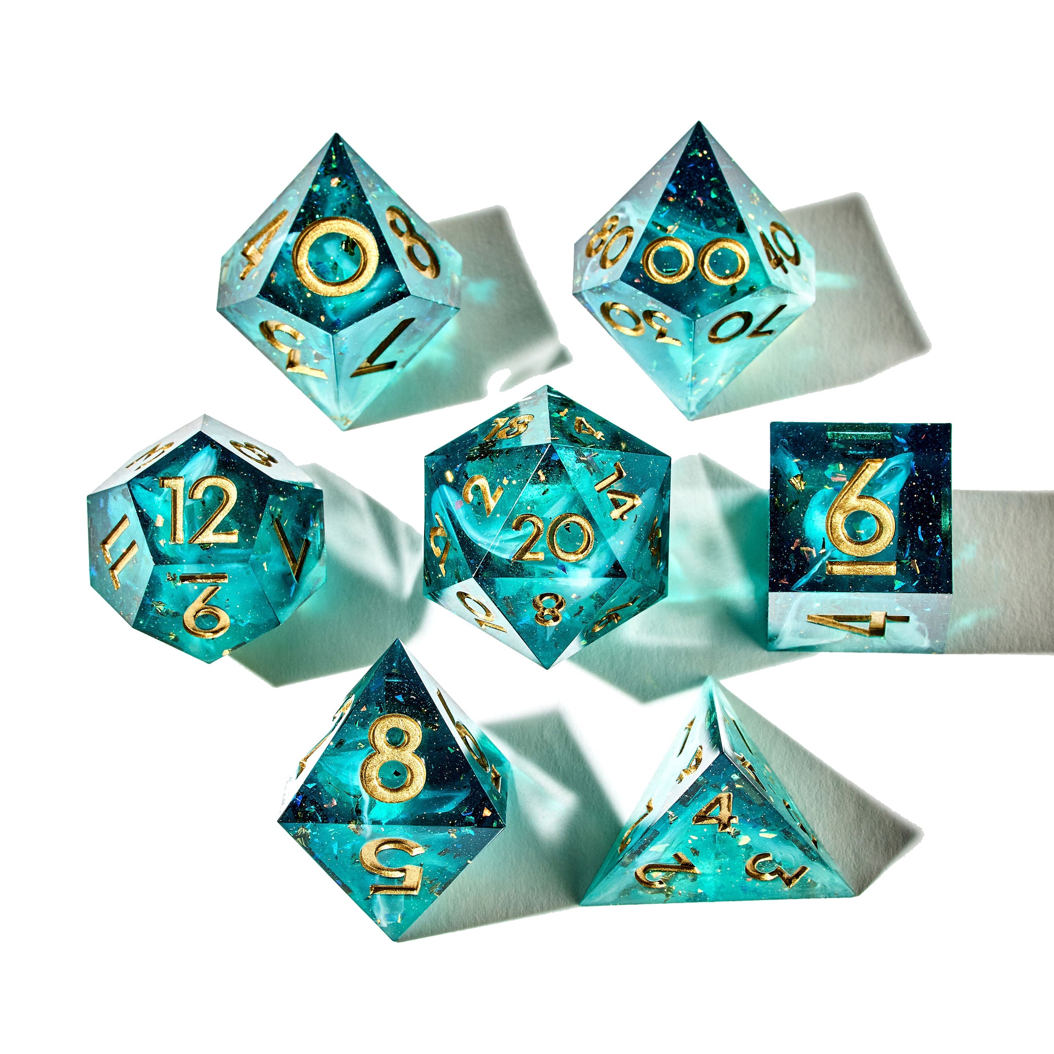 Seafoam 7-Piece Polyhedral Dice Set