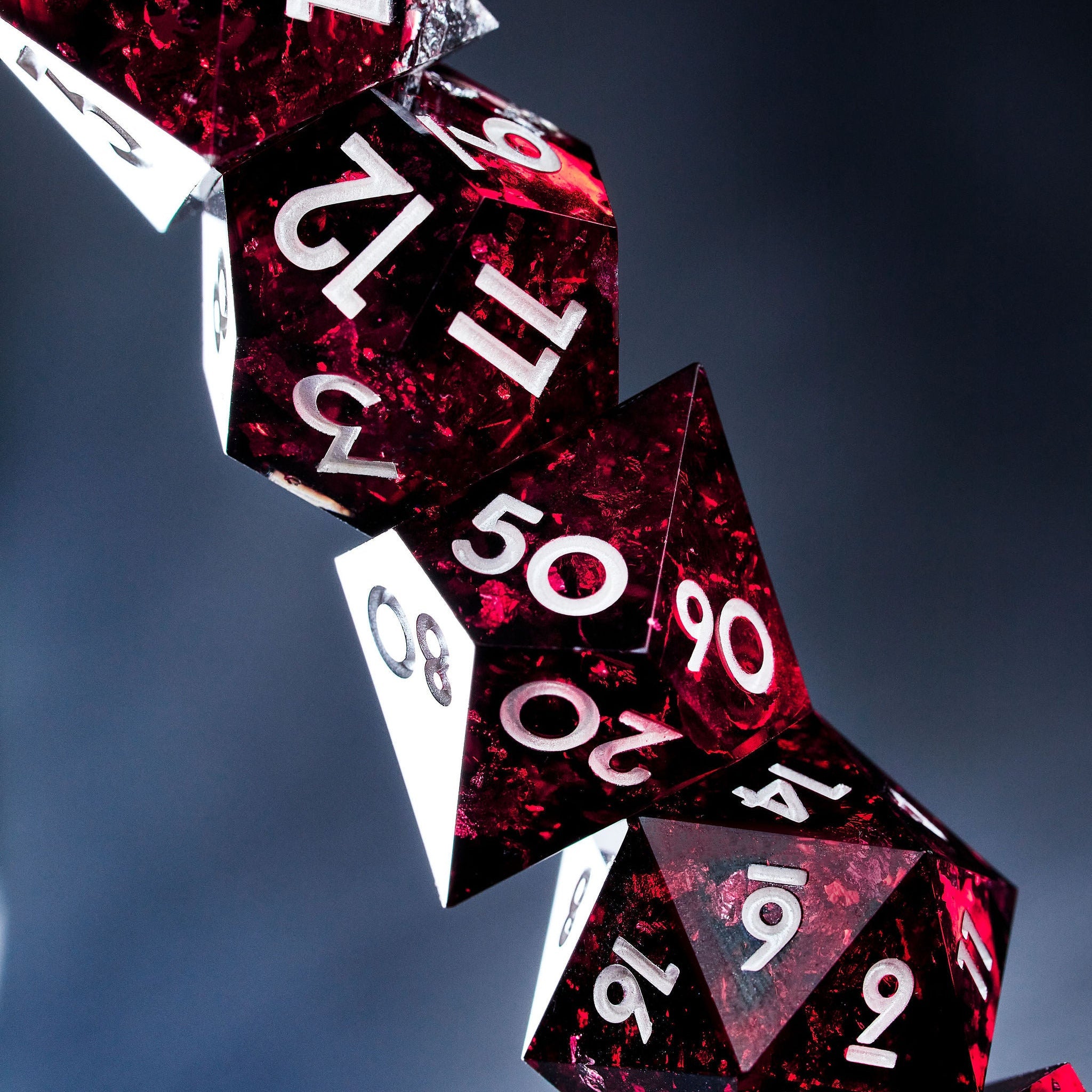 Sanguine Oaths 7-Piece Polyhedral Dice Set - Dispel Dice - Premium DnD Dice & Accessories