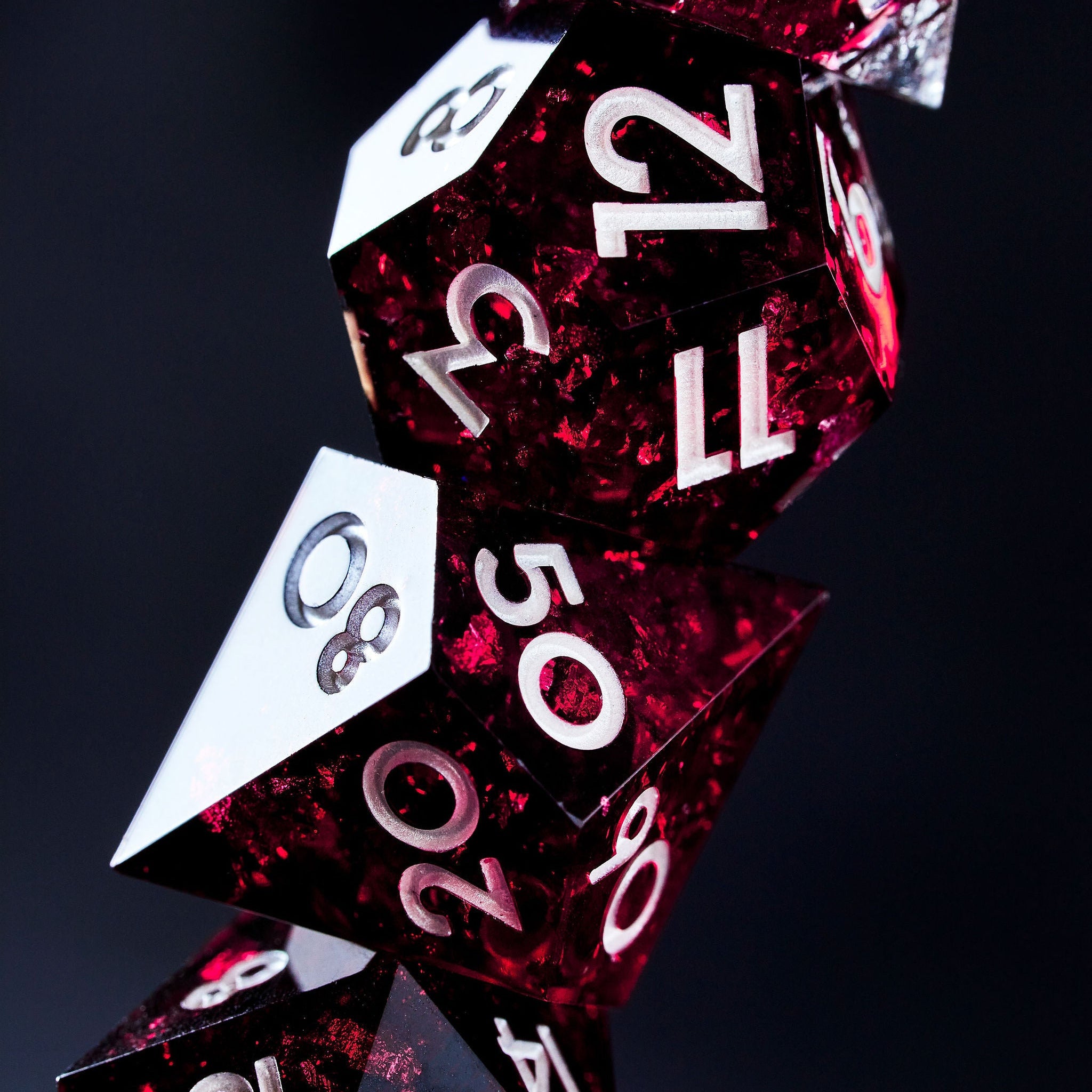 Sanguine Oaths 7-Piece Polyhedral Dice Set - Dispel Dice - Premium DnD Dice & Accessories