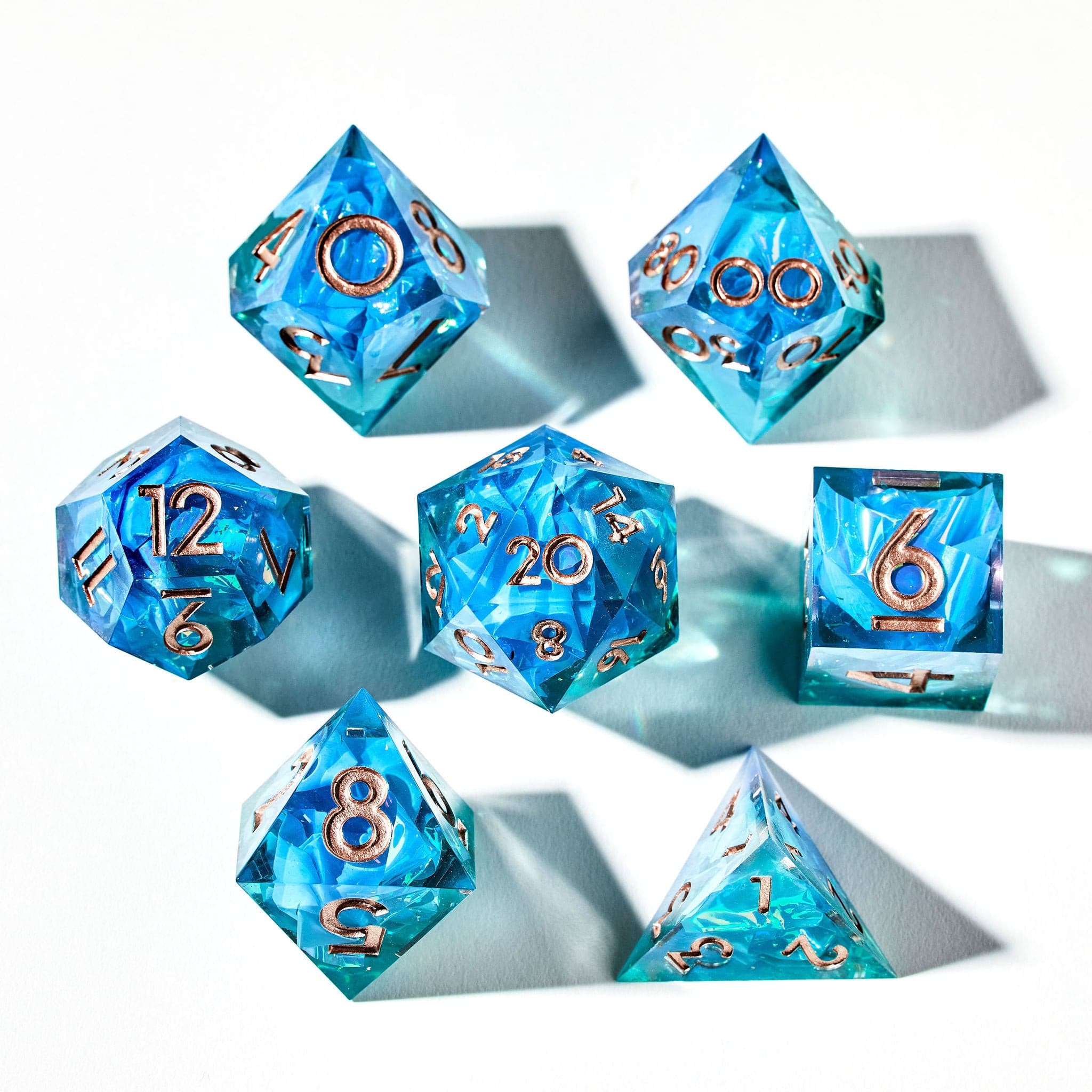 Faewater 7-Piece Polyhedral Dice Set - Dispel Dice - Premium DnD Dice & Accessories
