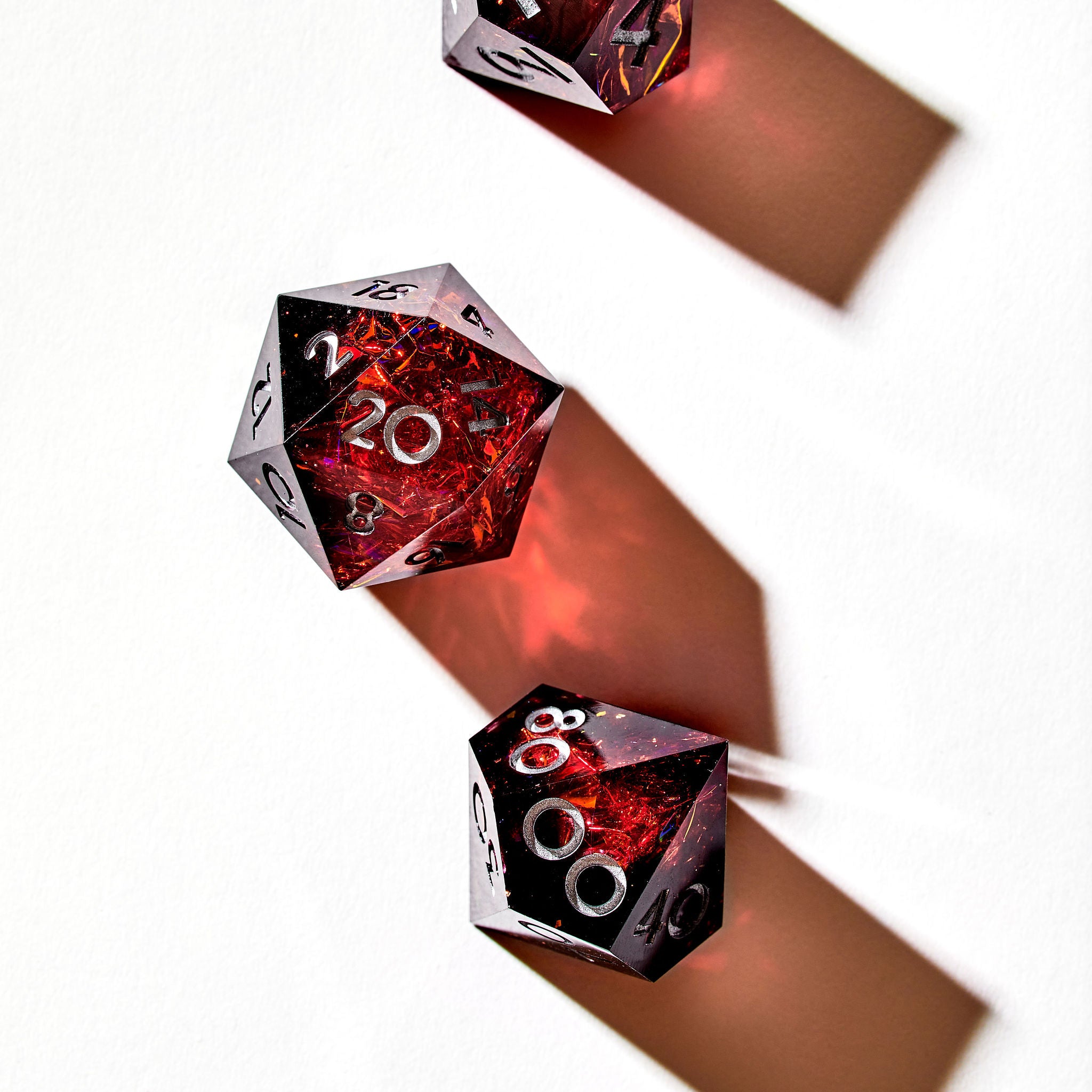 Crimson Nebula 7-Piece Polyhedral Dice Set - Dispel Dice - Premium DnD Dice & Accessories # #