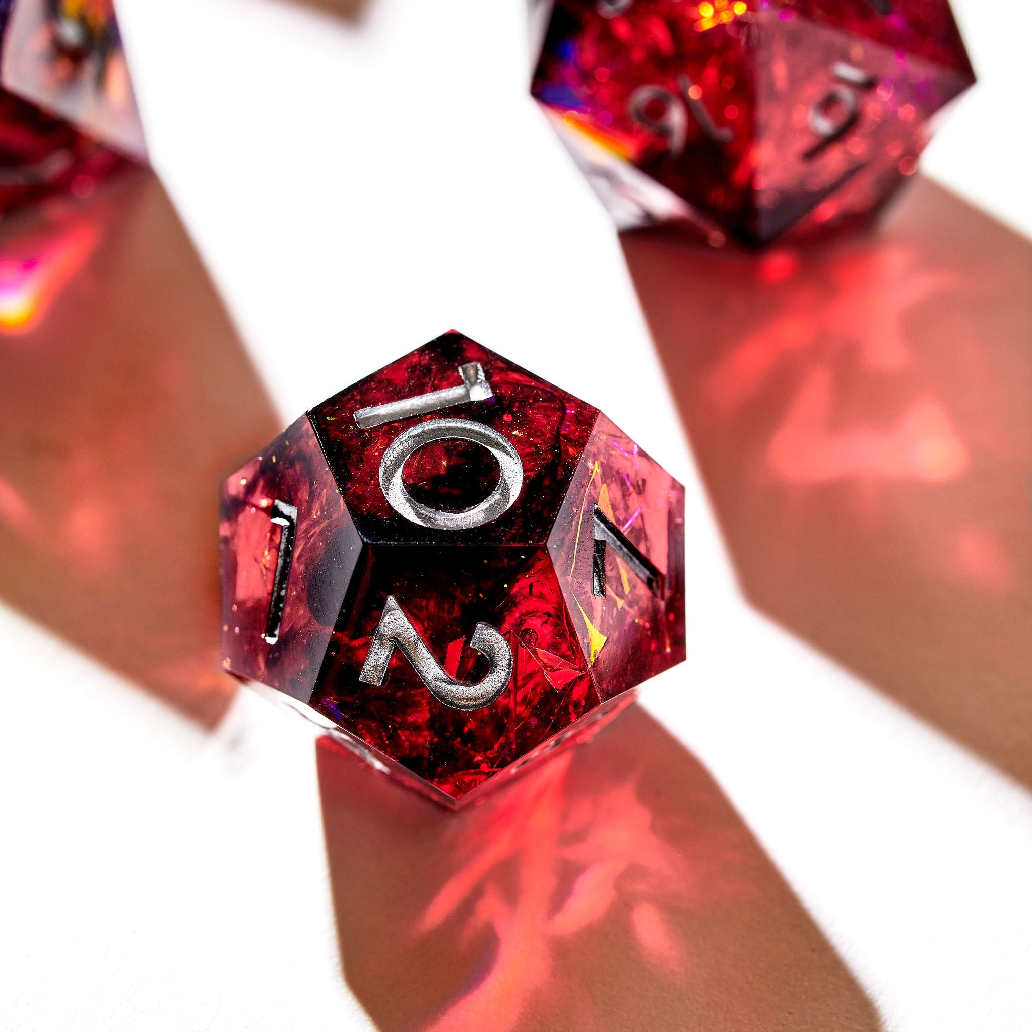Crimson Nebula 7-Piece Polyhedral Dice Set - Dispel Dice - Premium DnD Dice & Accessories # #
