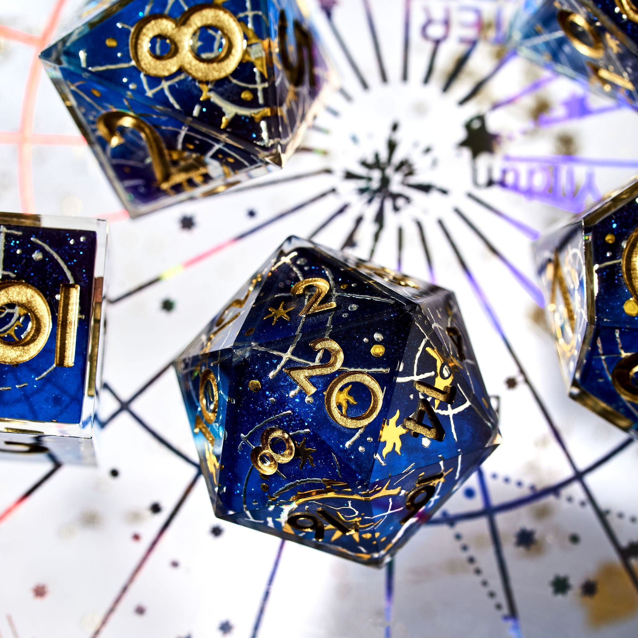 Pointy Hat x Dispel Dice "Arcane Constellations" 7-Piece Iconic Dice Set