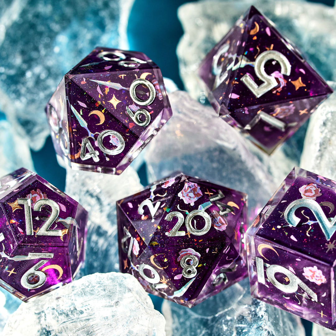 Moonlit Duel 7-Piece Iconic Dice Set