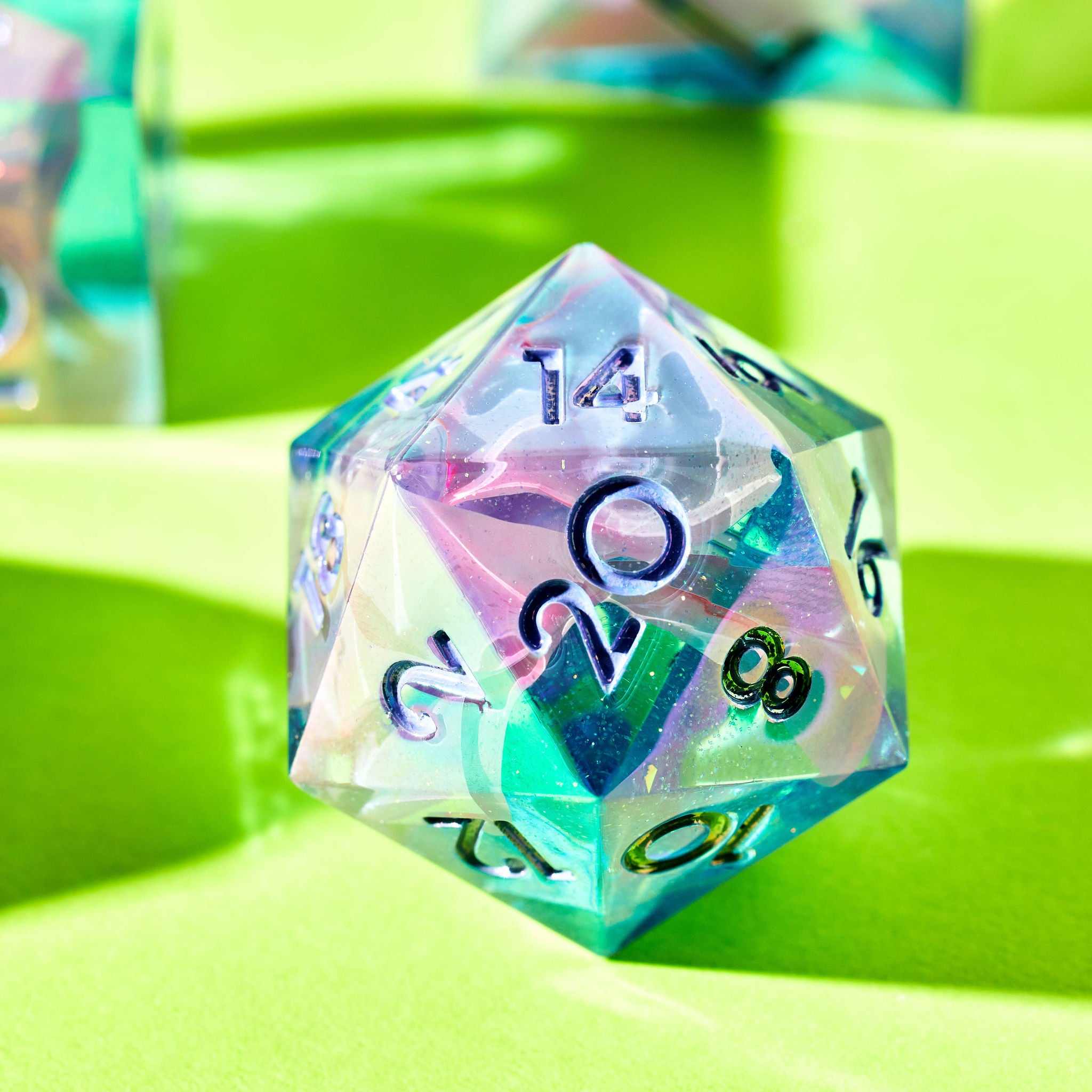 Crystalline Wings 7-Piece Iridescent Dice Set - Dispel Dice - Premium DnD Dice & Accessories