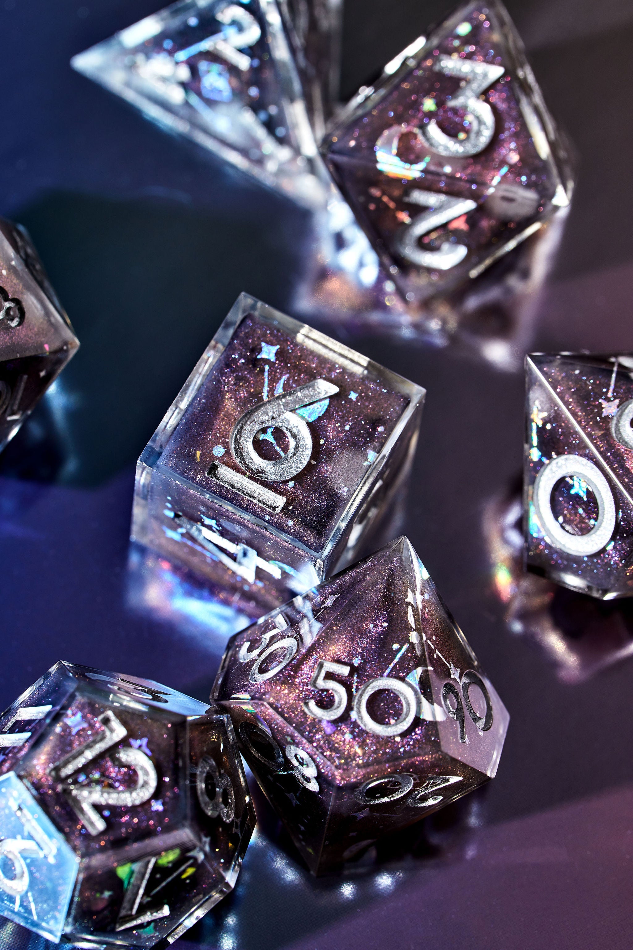 Celestial Sphere 7-Piece Polyhedral Dice Set - Dispel Dice - Premium DnD Dice & Accessories