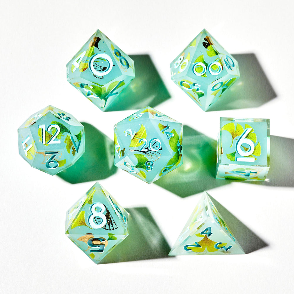 Ginkgos 7-Piece Polyhedral Dice Set - Dispel Dice - Premium DnD Dice & Accessories