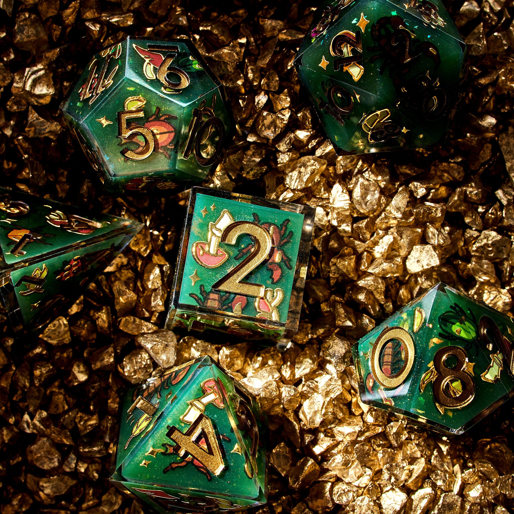 Creepy Crawlies Iconic 7-Piece Dice Set - Dispel Dice - Premium DnD Dice & Accessories