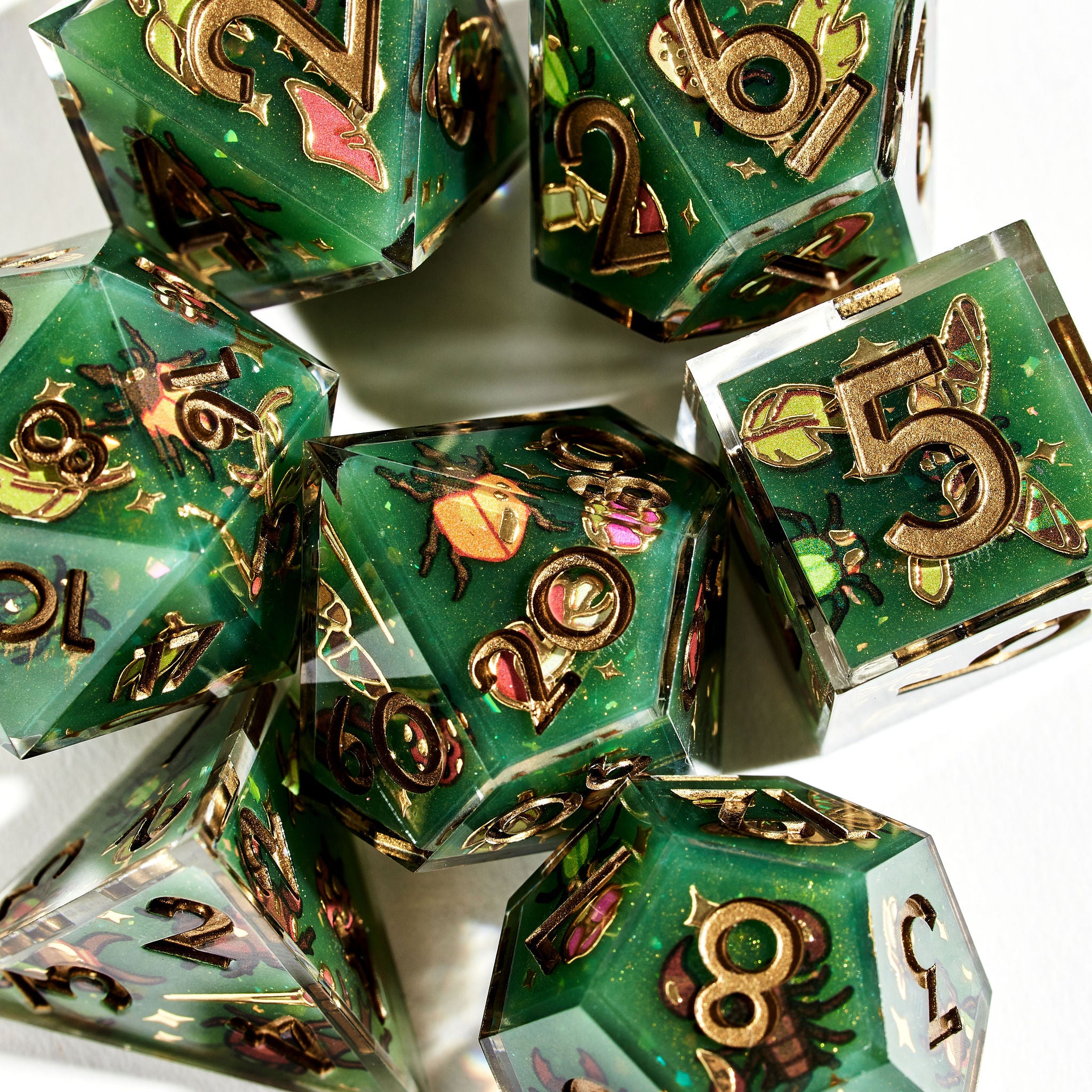 Creepy Crawlies Iconic 7-Piece Dice Set - Dispel Dice - Premium DnD Dice & Accessories
