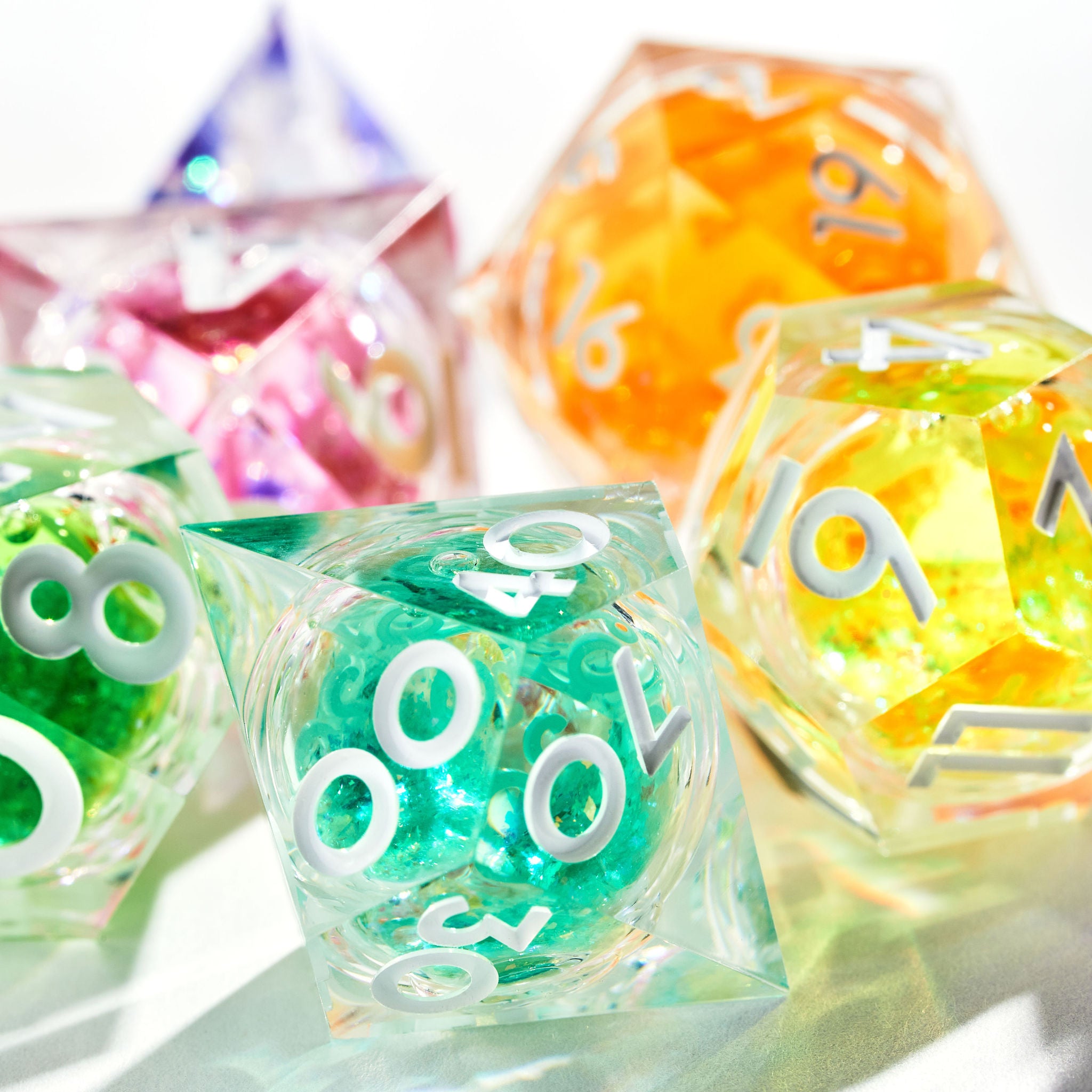 Chromatic Orb 7-Piece Liquid Core Dice Set - Dispel Dice - Premium DnD Dice & Accessories