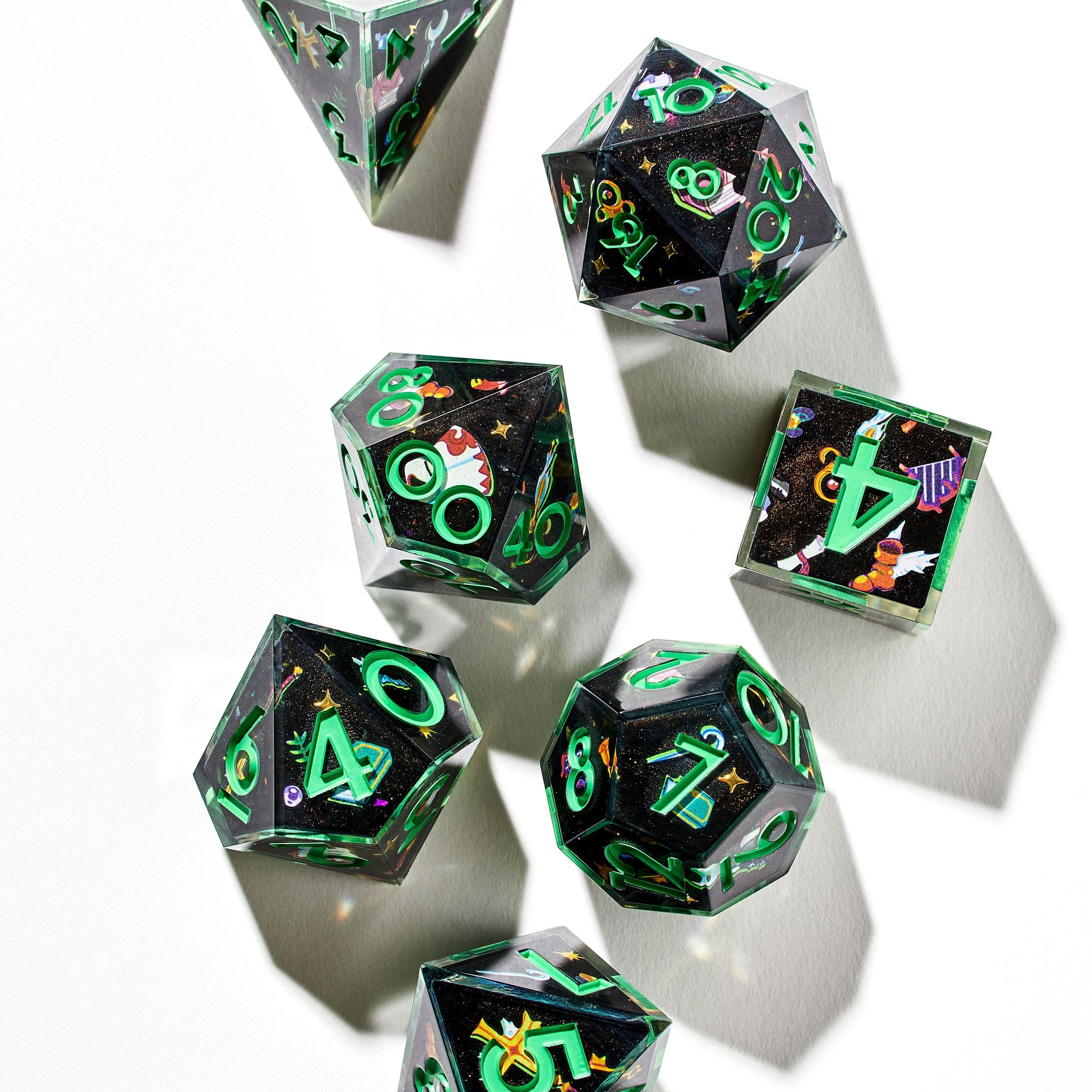 "Healer" RPG-inspired Iconic 7-Piece Dice Set - Dispel Dice - Premium DnD Dice & Accessories