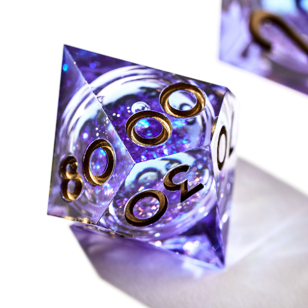 The Weave Blue Liquid Core DnD D% on a white background | Dispel Dice