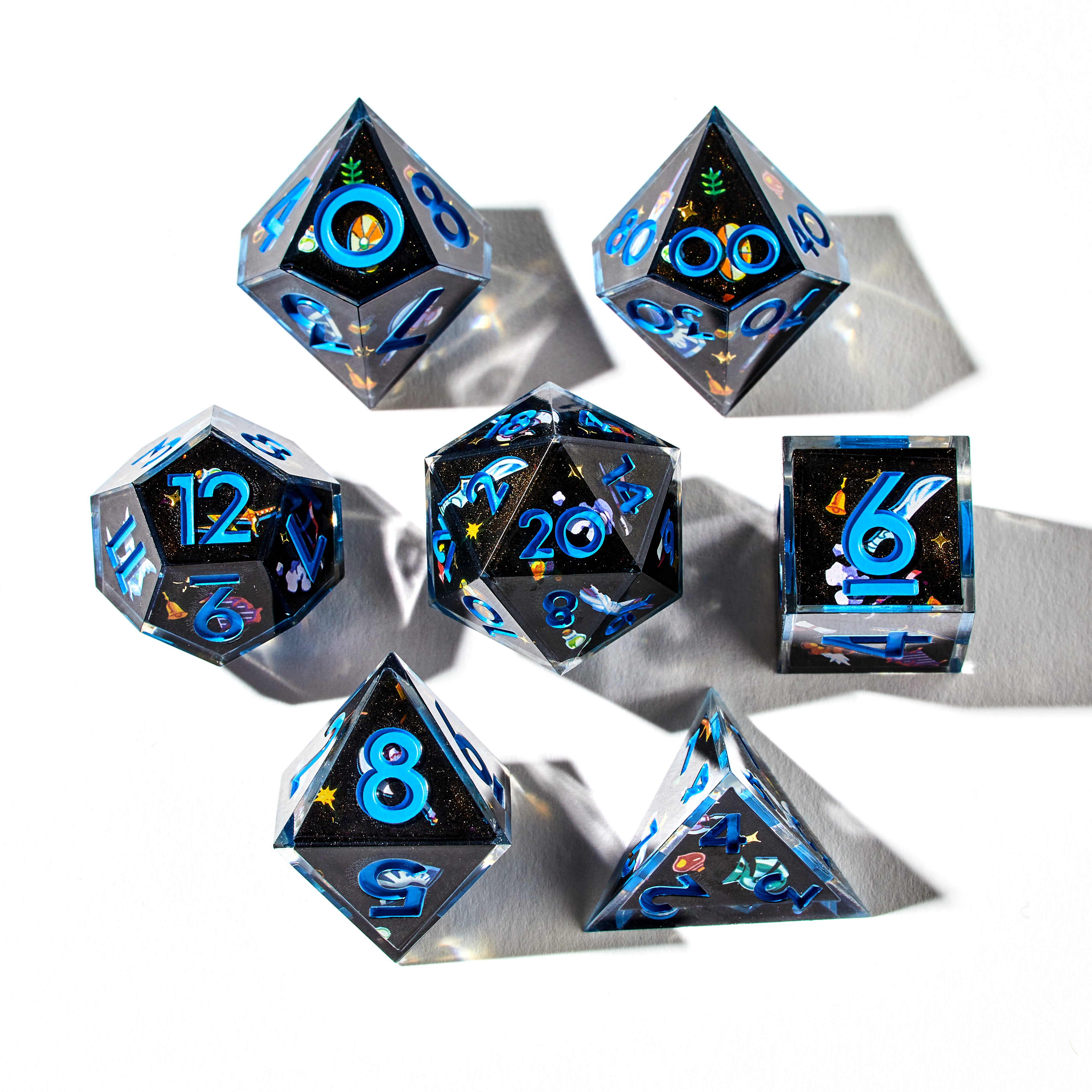 "Tank" RPG Class-inspired Iconic 7-Piece Dice Set - Dispel Dice - Premium DnD Dice & Accessories