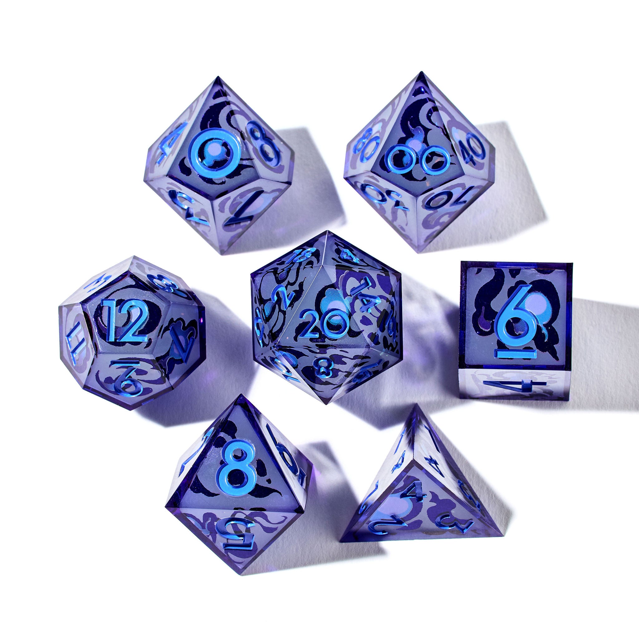 Will-O-Wisps 7-Piece Glow-in-the-Dark Iconic Dice Set