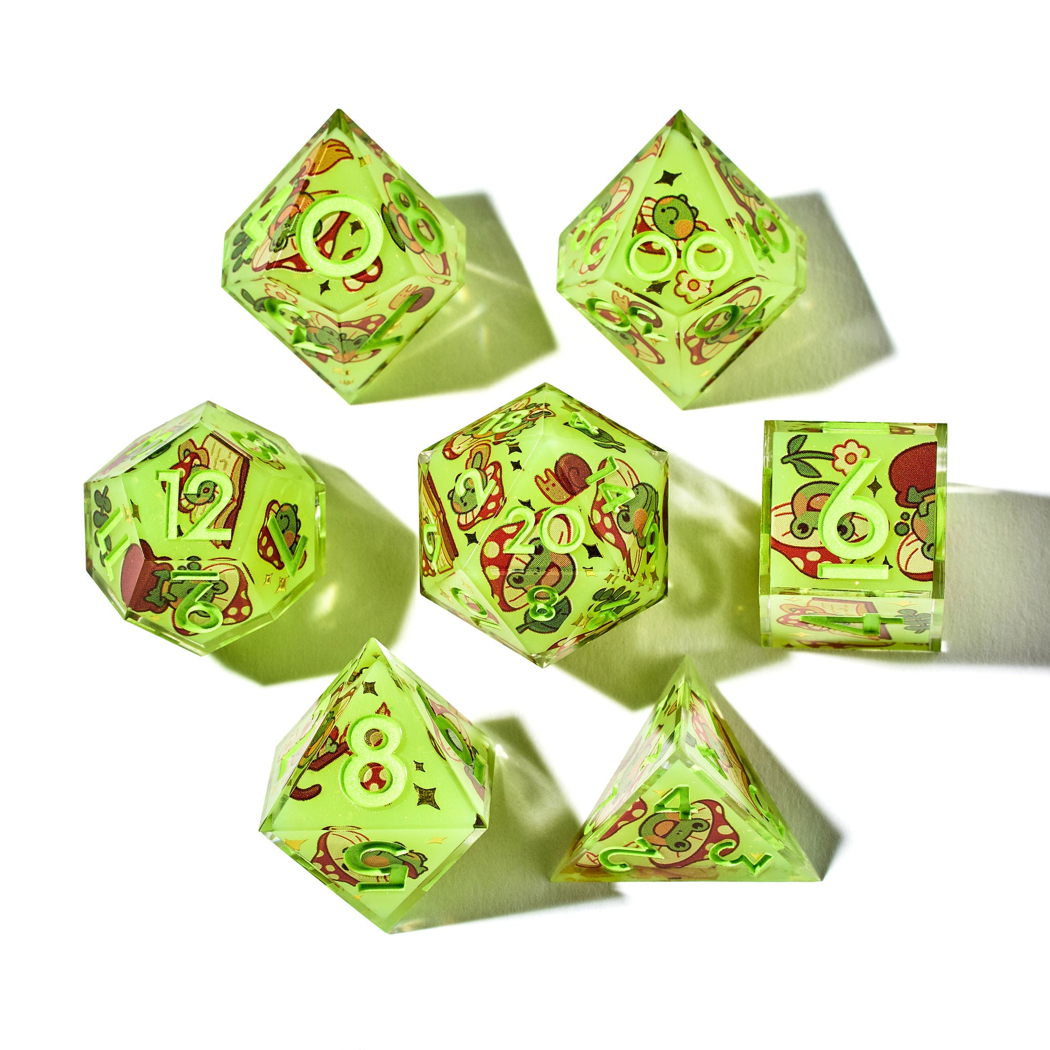 Toadstool Frogs 7-Piece Iconic Dice Set