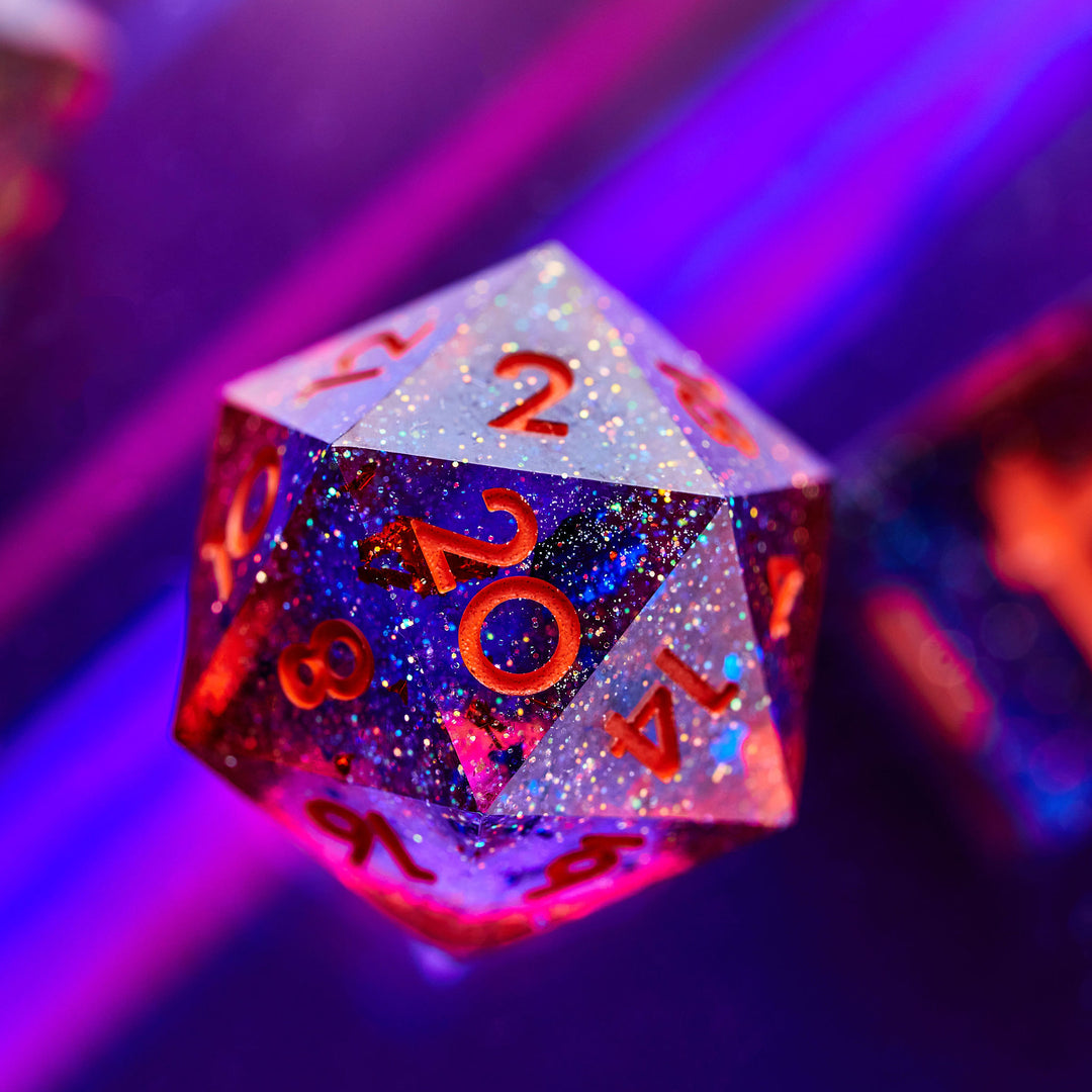 Red Shift 7-Piece Polyhedral Dice Set - Dispel Dice - Premium DnD Dice & Accessories