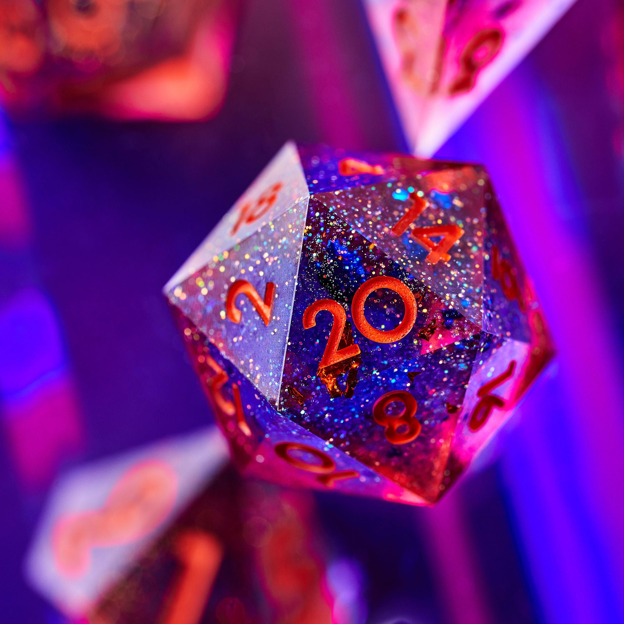 Red Shift 7-Piece Polyhedral Dice Set - Dispel Dice - Premium DnD Dice & Accessories