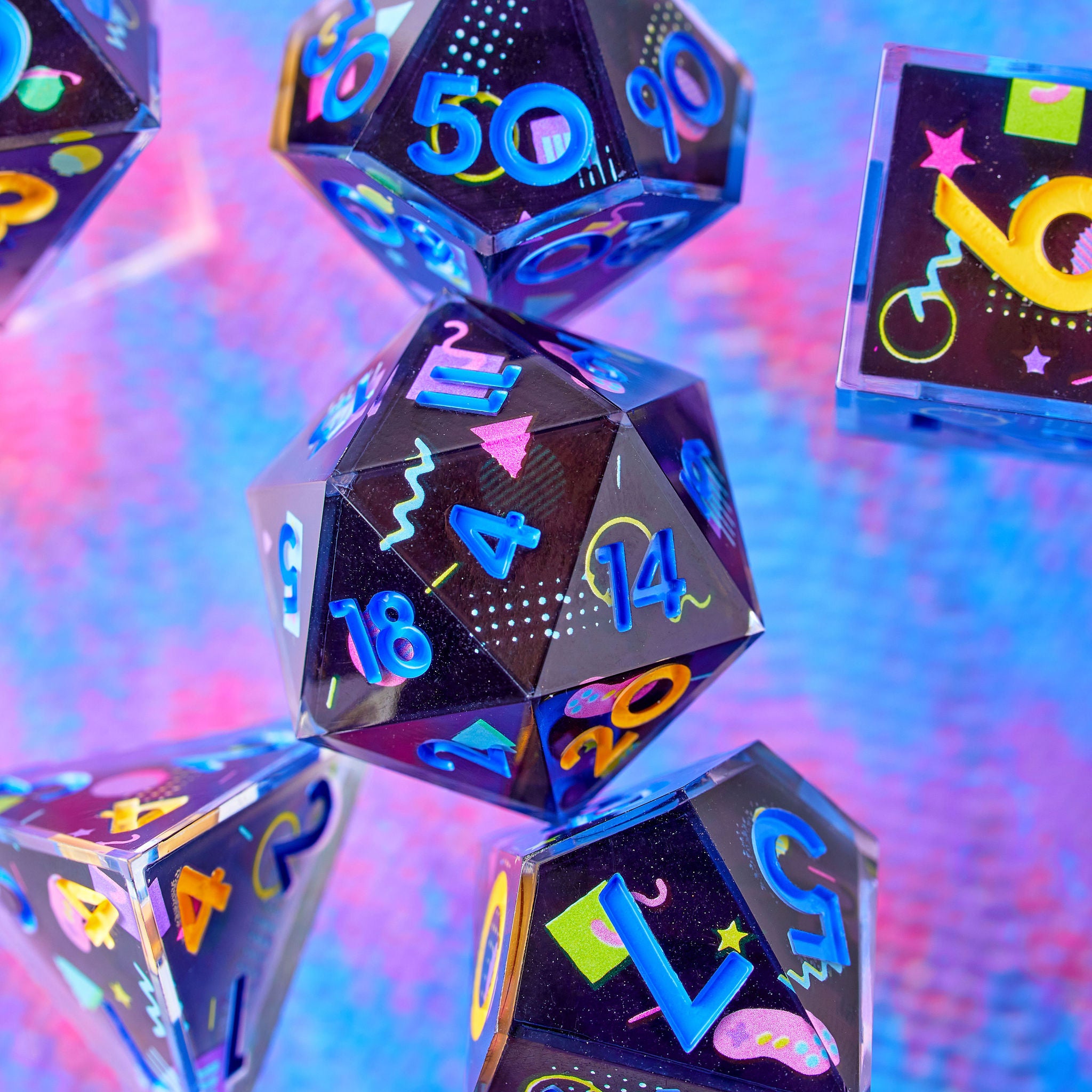 The Power Glove 7-Piece Iconic Dice Set - Dispel Dice - Premium DnD Dice & Accessories