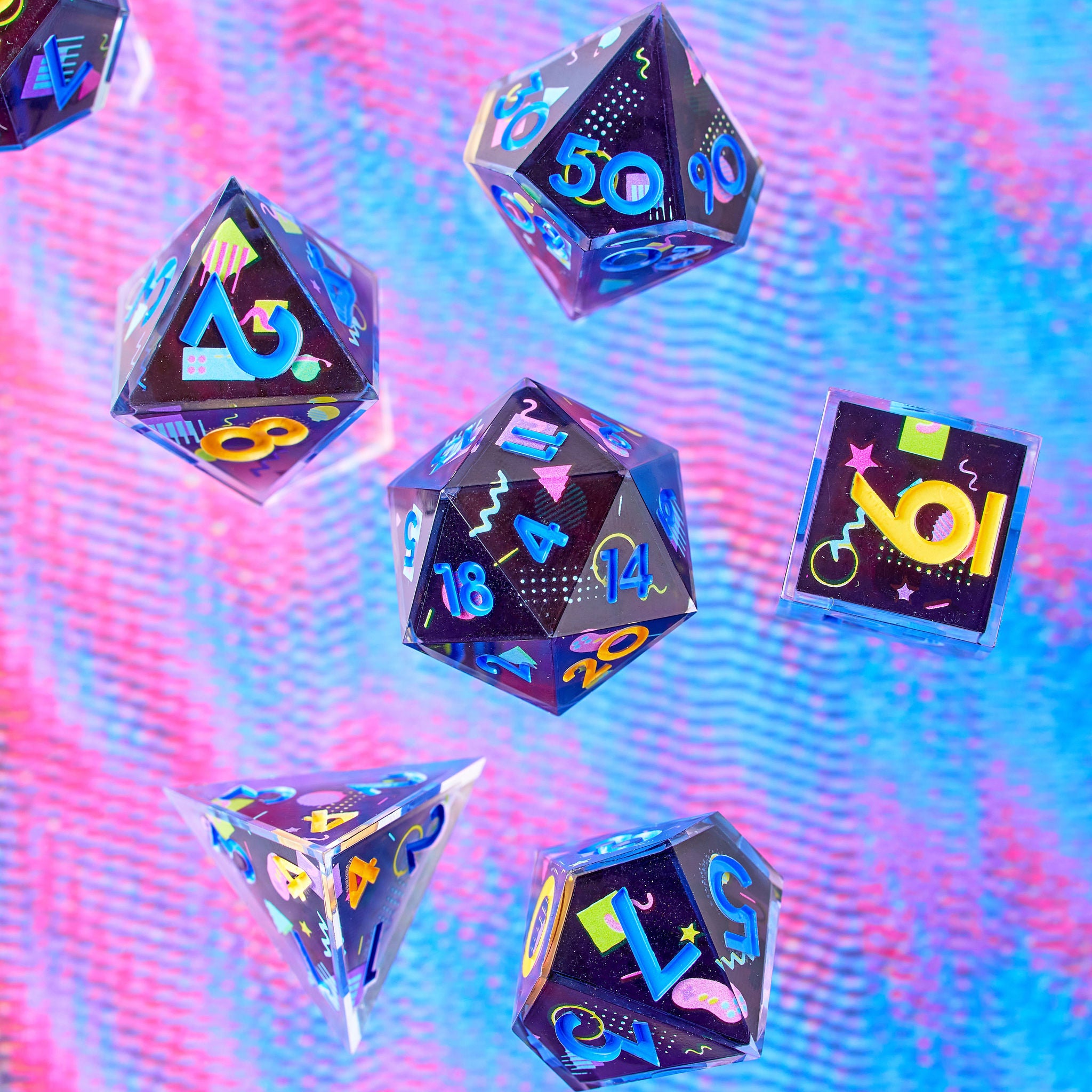 The Power Glove 7-Piece Iconic Dice Set - Dispel Dice - Premium DnD Dice & Accessories