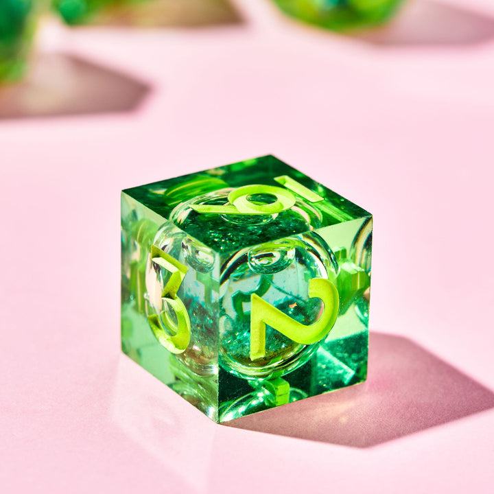 Green Gamer Juice 7-Piece Liquid Core Dice Set - Dispel Dice - Premium DnD Dice & Accessories