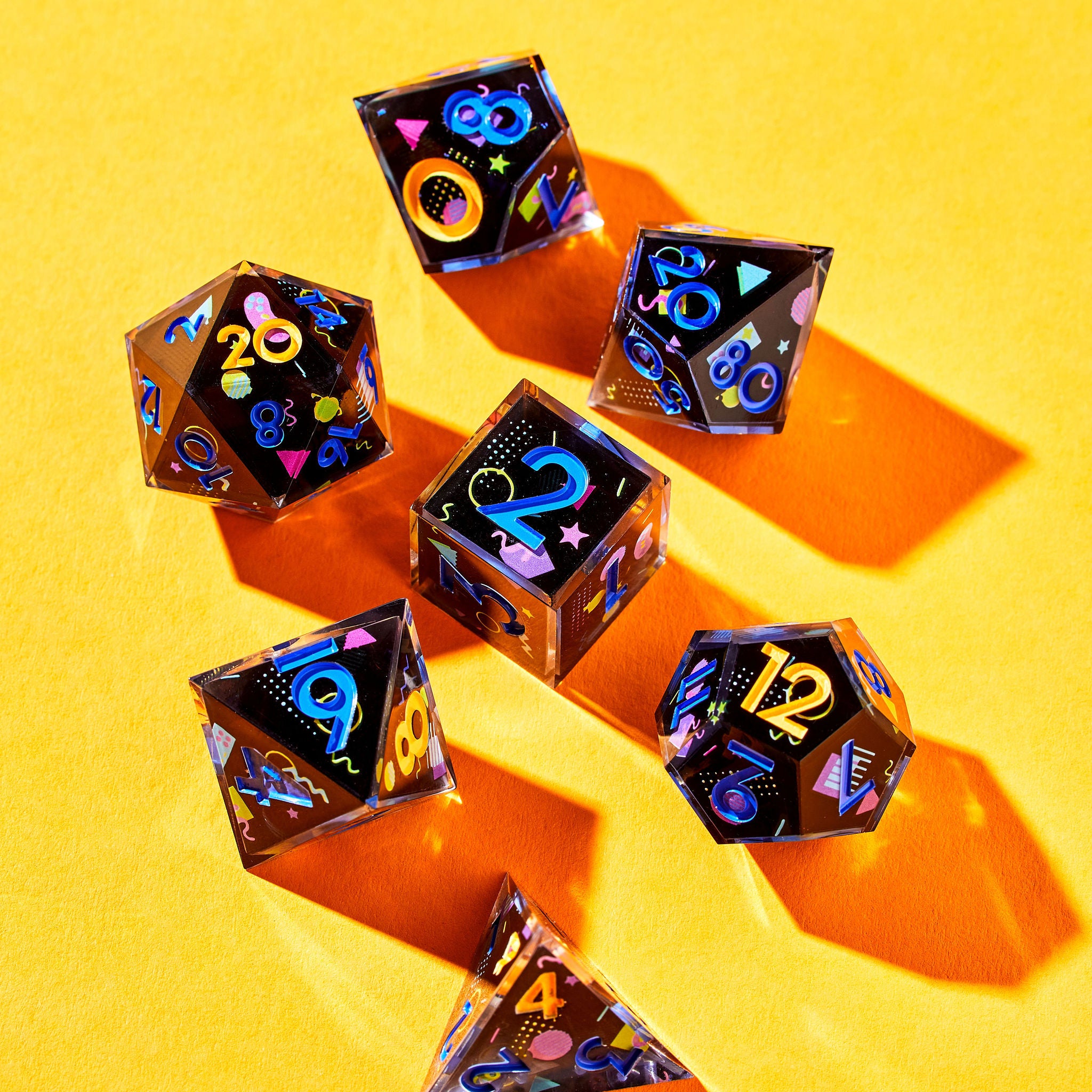 The Power Glove 7-Piece Iconic Dice Set - Dispel Dice - Premium DnD Dice & Accessories