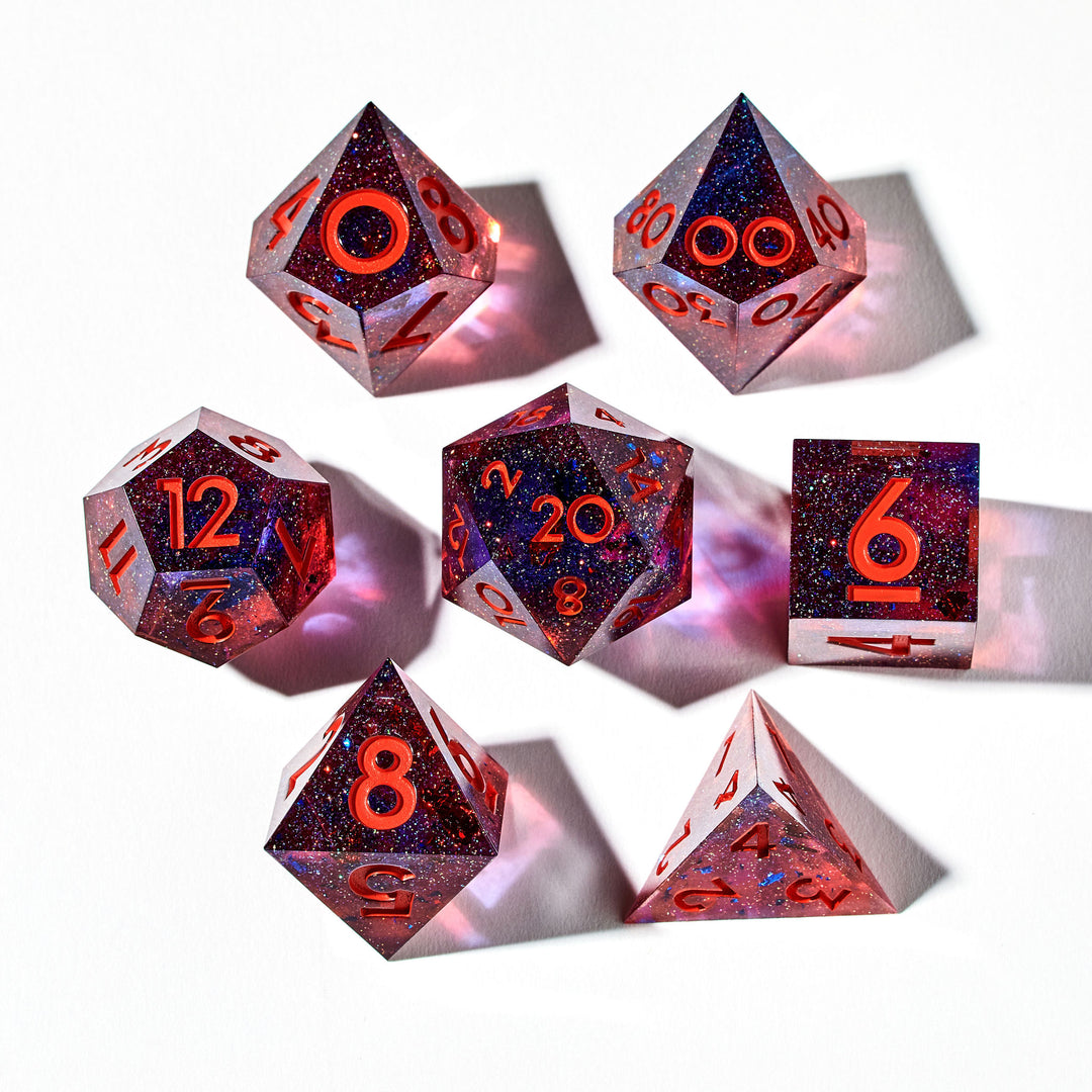 Red Shift 7-Piece Polyhedral Dice Set