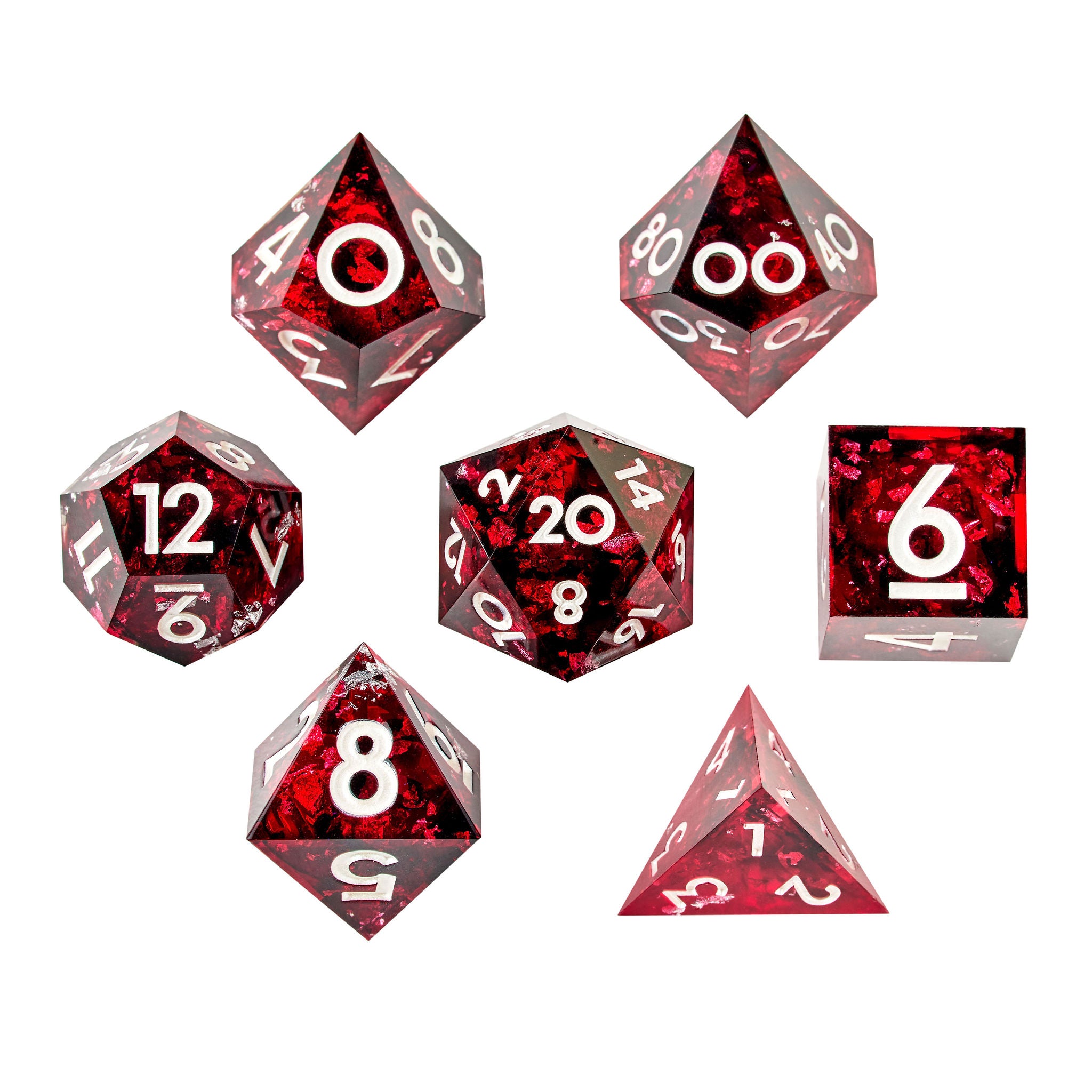 Sanguine Oaths 7-Piece Polyhedral Dice Set - Dispel Dice - Premium DnD Dice & Accessories