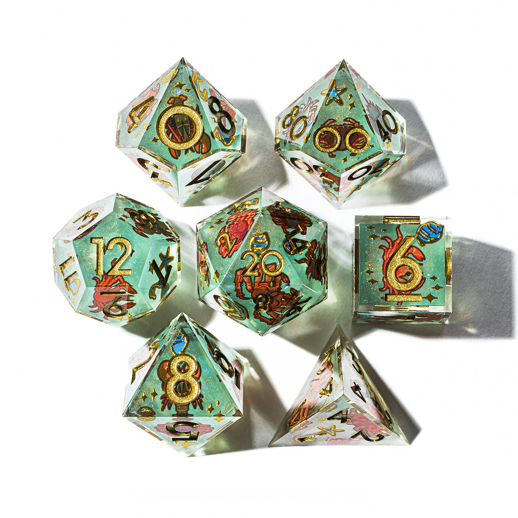 Crabs 7-Piece Iconic Dice Set - Dispel Dice - Premium DnD Dice & Accessories # #
