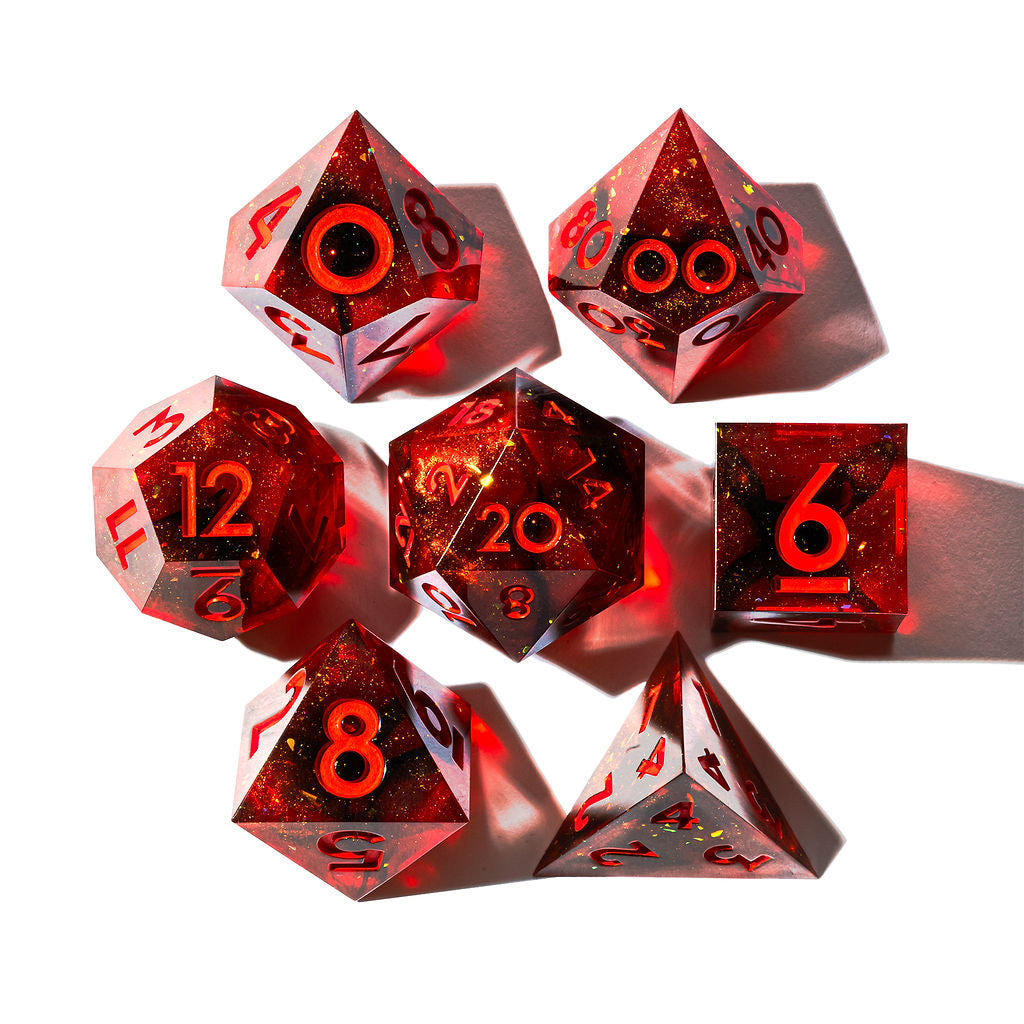 Hot Spot 7-Piece Classic Dice Set - Dispel Dice - Premium DnD Dice & Accessories # #