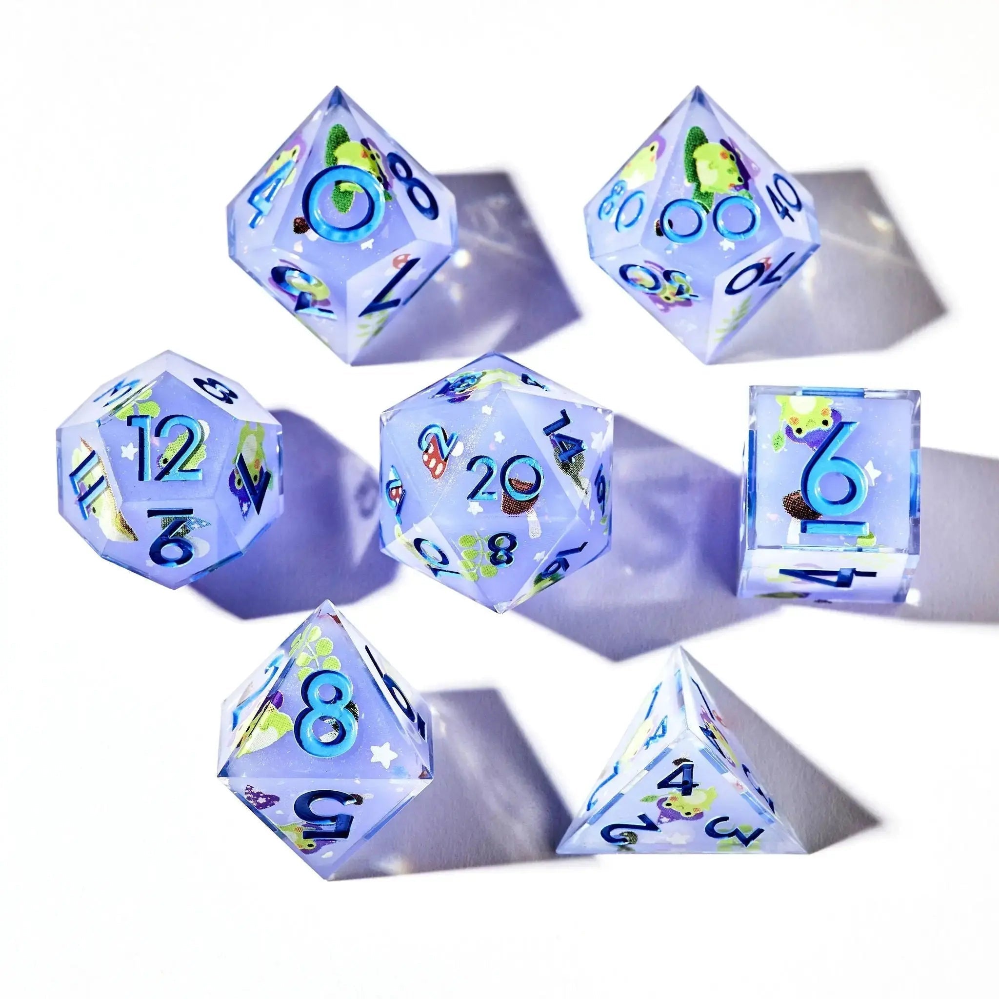 Arcane Amphibia 7-Piece Polyhedral Dice Set - Dispel Dice - Premium DnD Dice & Accessories