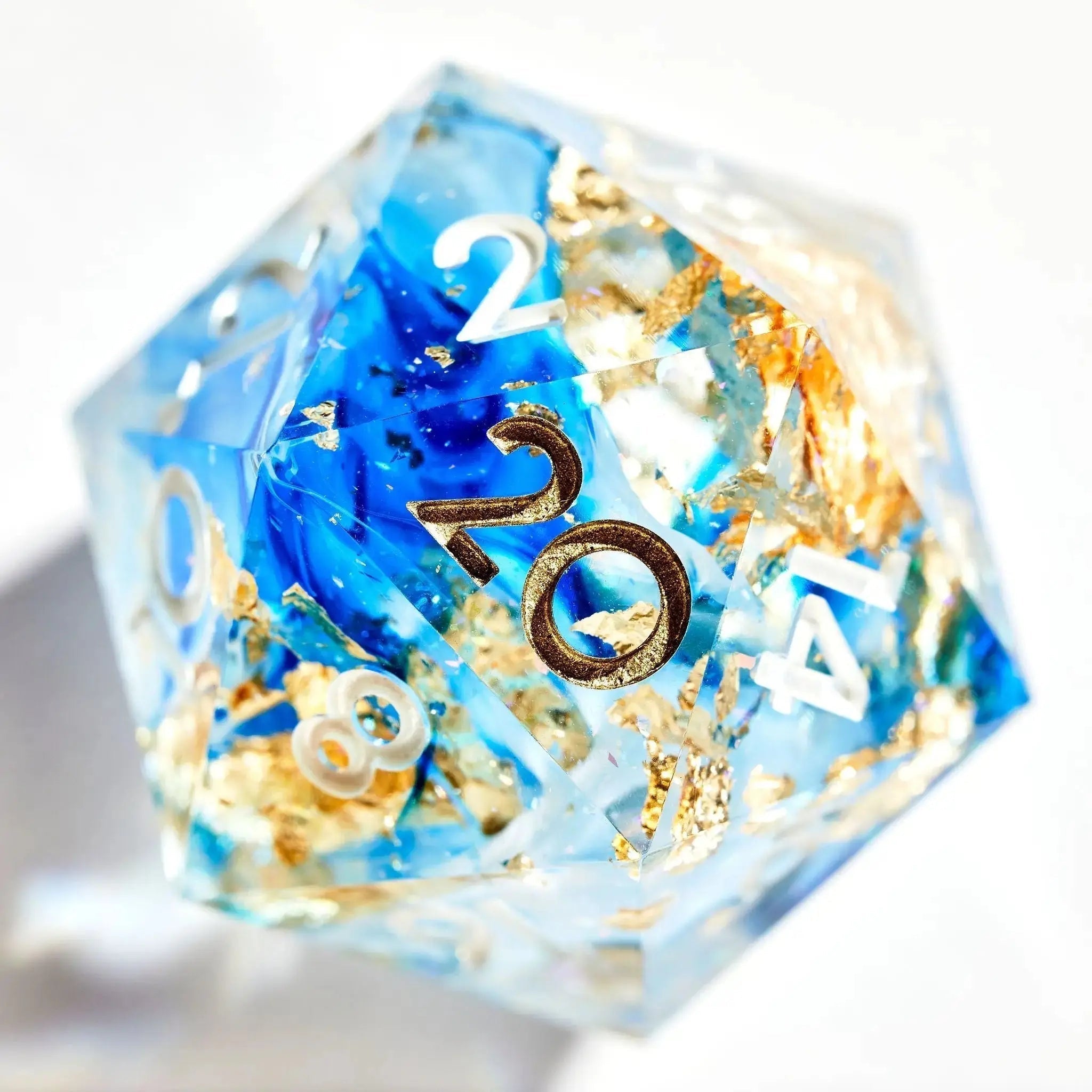 Arctic Bloom V2 7-Piece Polyhedral Dice Set - Dispel Dice - Premium DnD Dice & Accessories