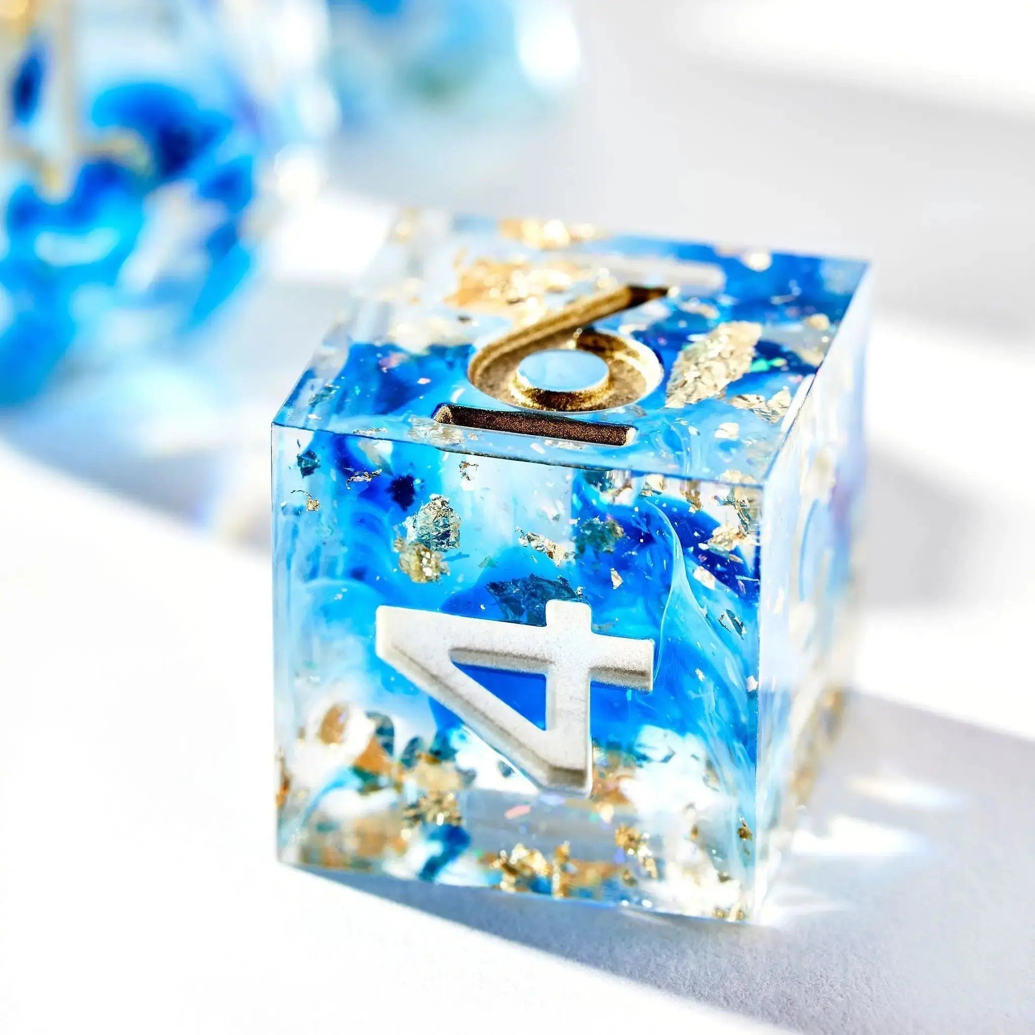 Arctic Bloom V2 7-Piece Polyhedral Dice Set - Dispel Dice - Premium DnD Dice & Accessories